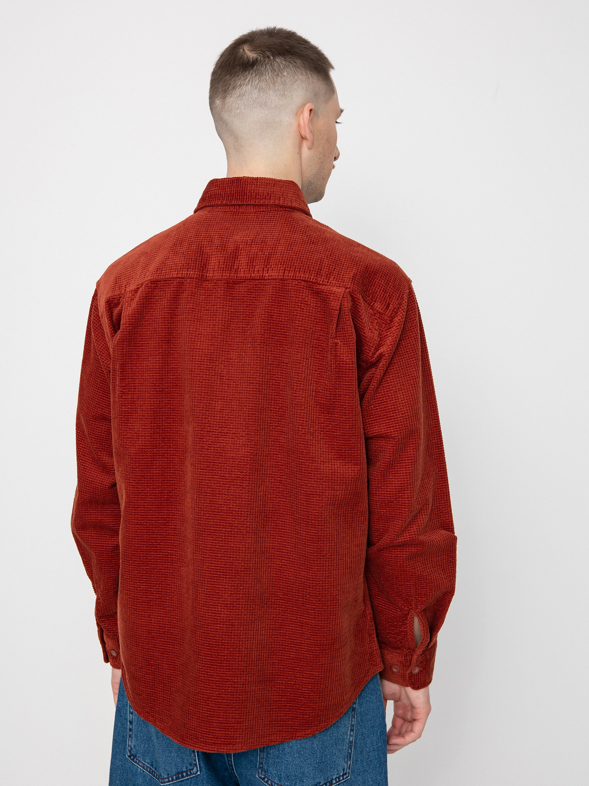 Brixton Porter Waffle Corduroy Ls Shirt (burnt henna)