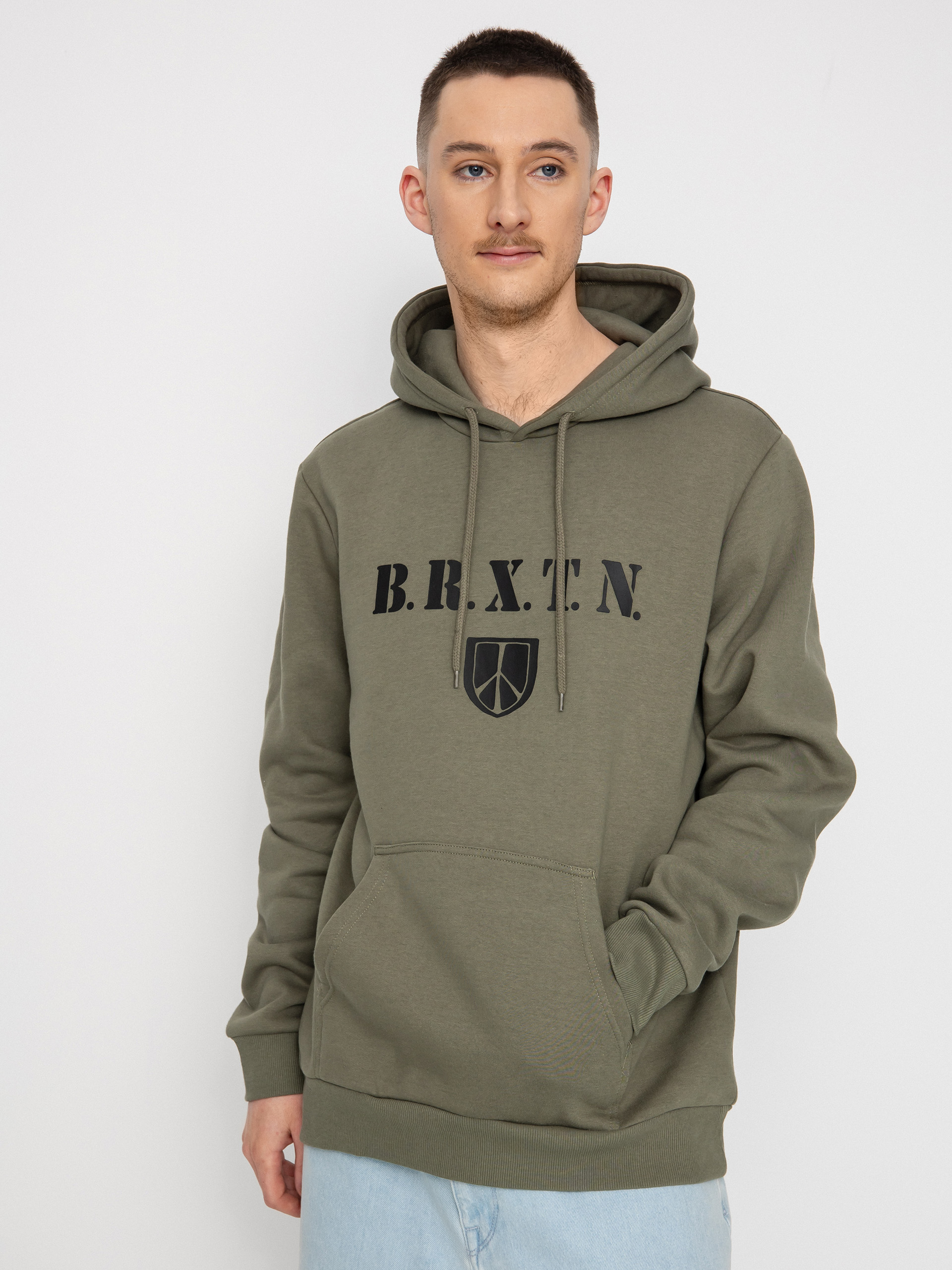 Brixton Peace Shield HD Hoodie (olive surplus)