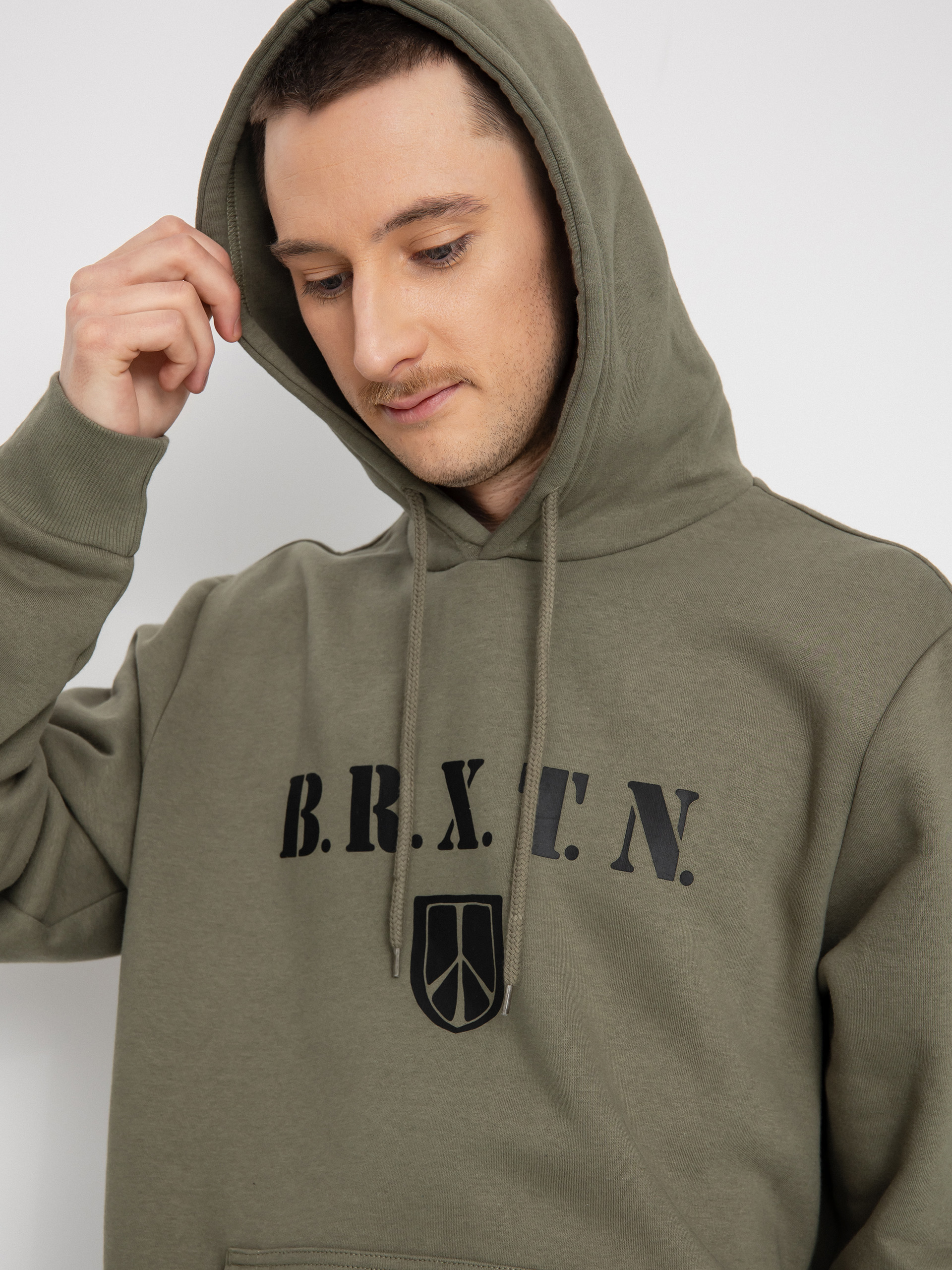 Brixton Peace Shield HD Hoodie - green (olive surplus)