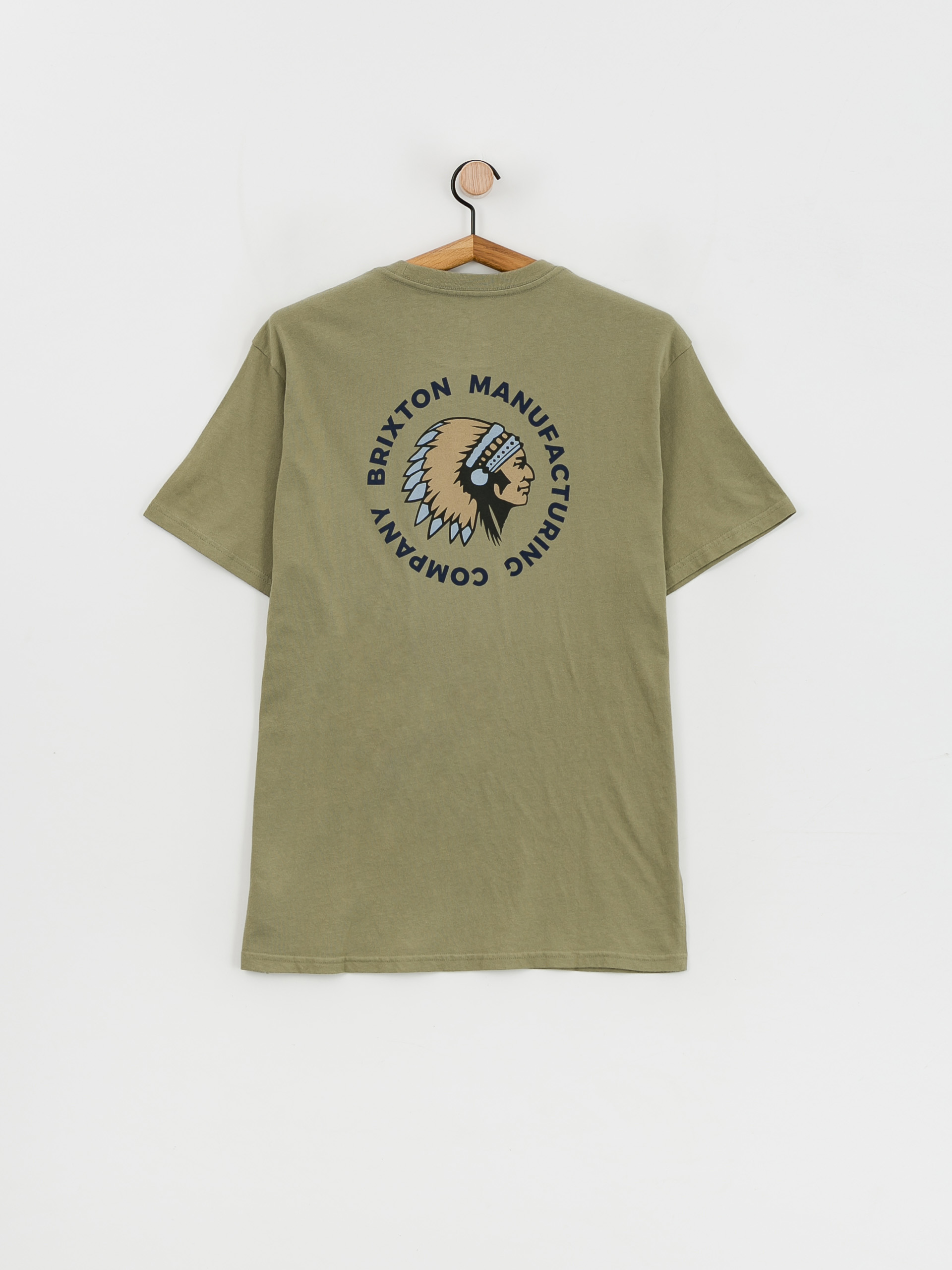 Brixton Rival Stamp T-shirt (olive surplus/dusty blue garme)