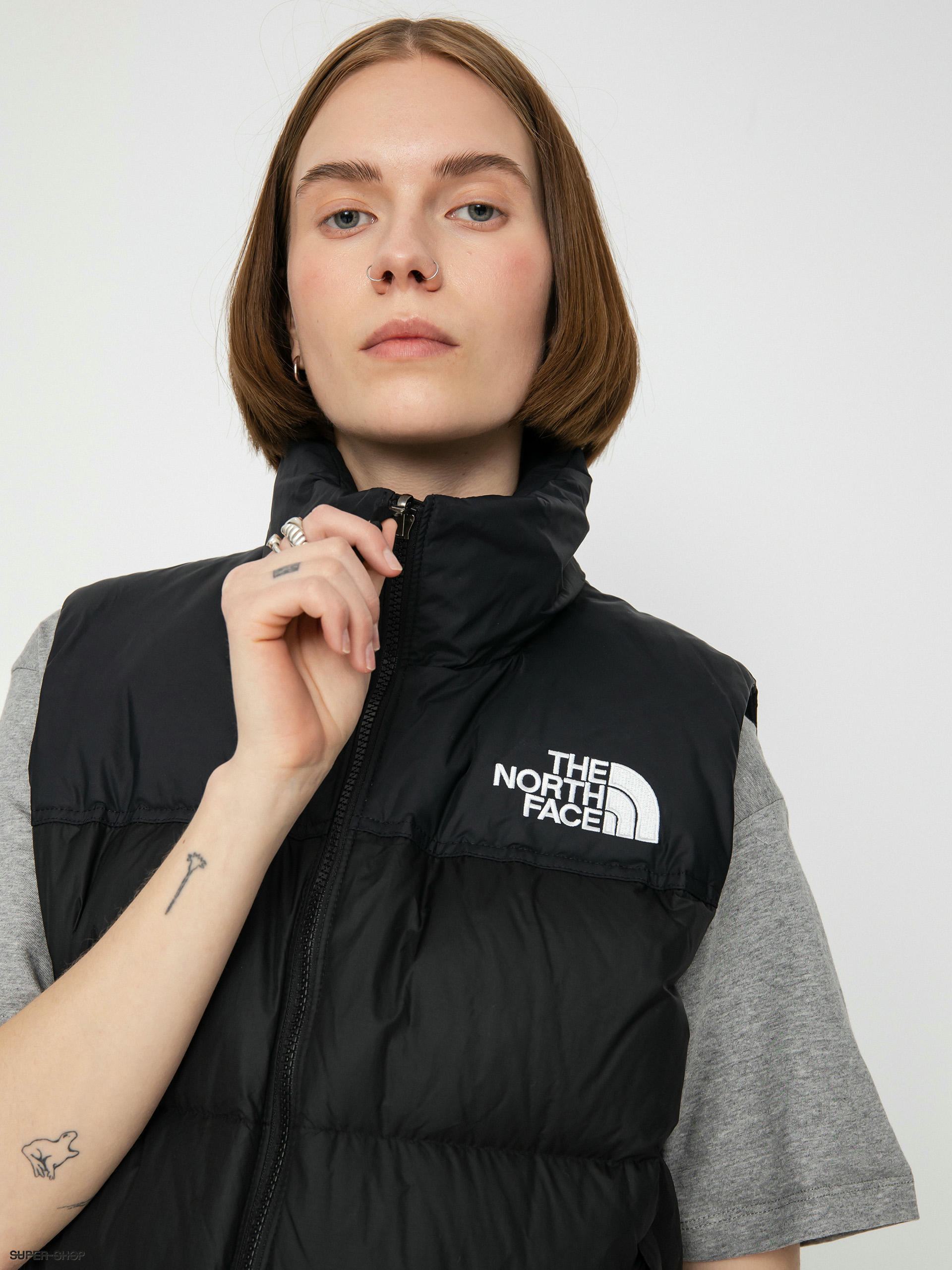 North face deals black vest