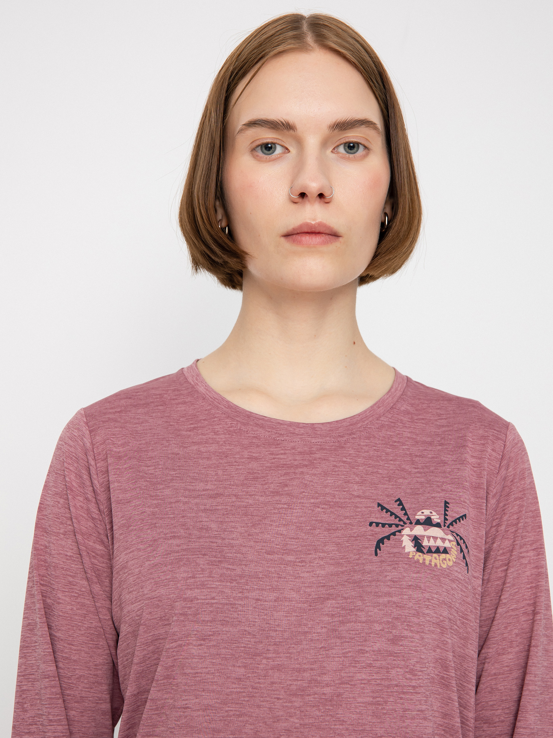 Patagonia Cap Cool Daily Graphic Shirt Longsleeve Wmn (across the trail/evening mauve x dye)
