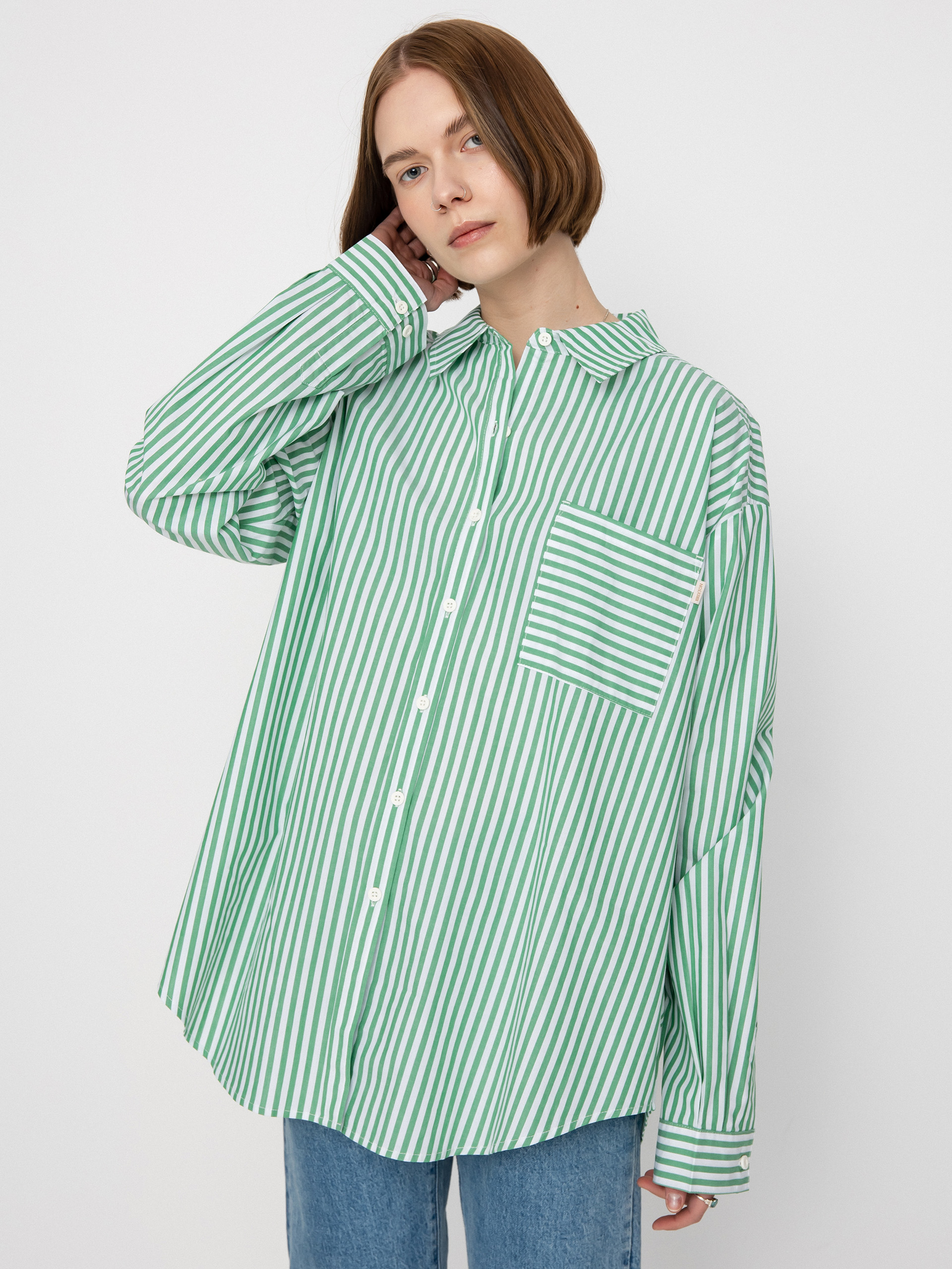 Brixton Sidney Oversized Ls Shirt Wmn (leprechaun)