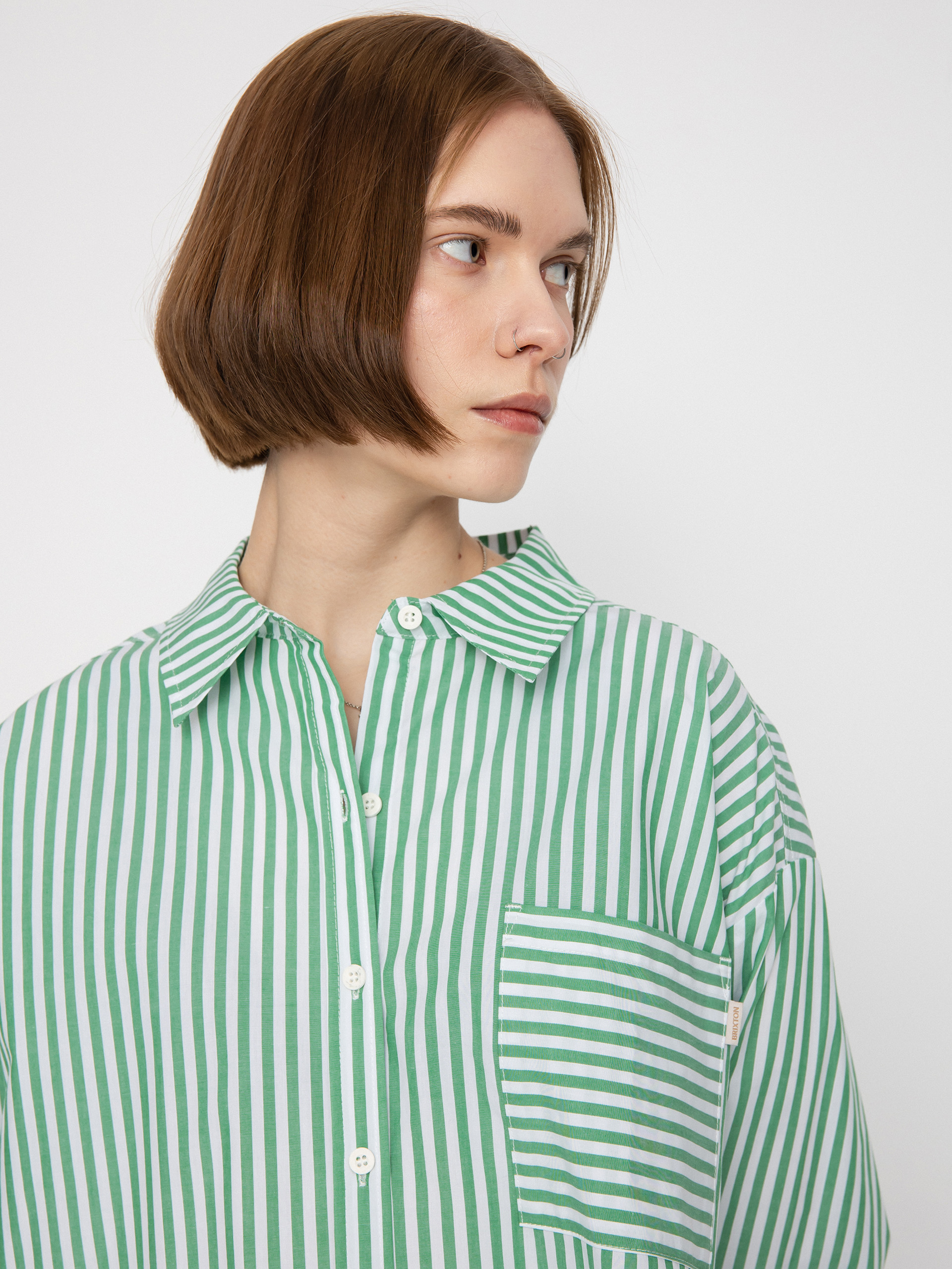 Brixton Sidney Oversized Ls Shirt Wmn (leprechaun)