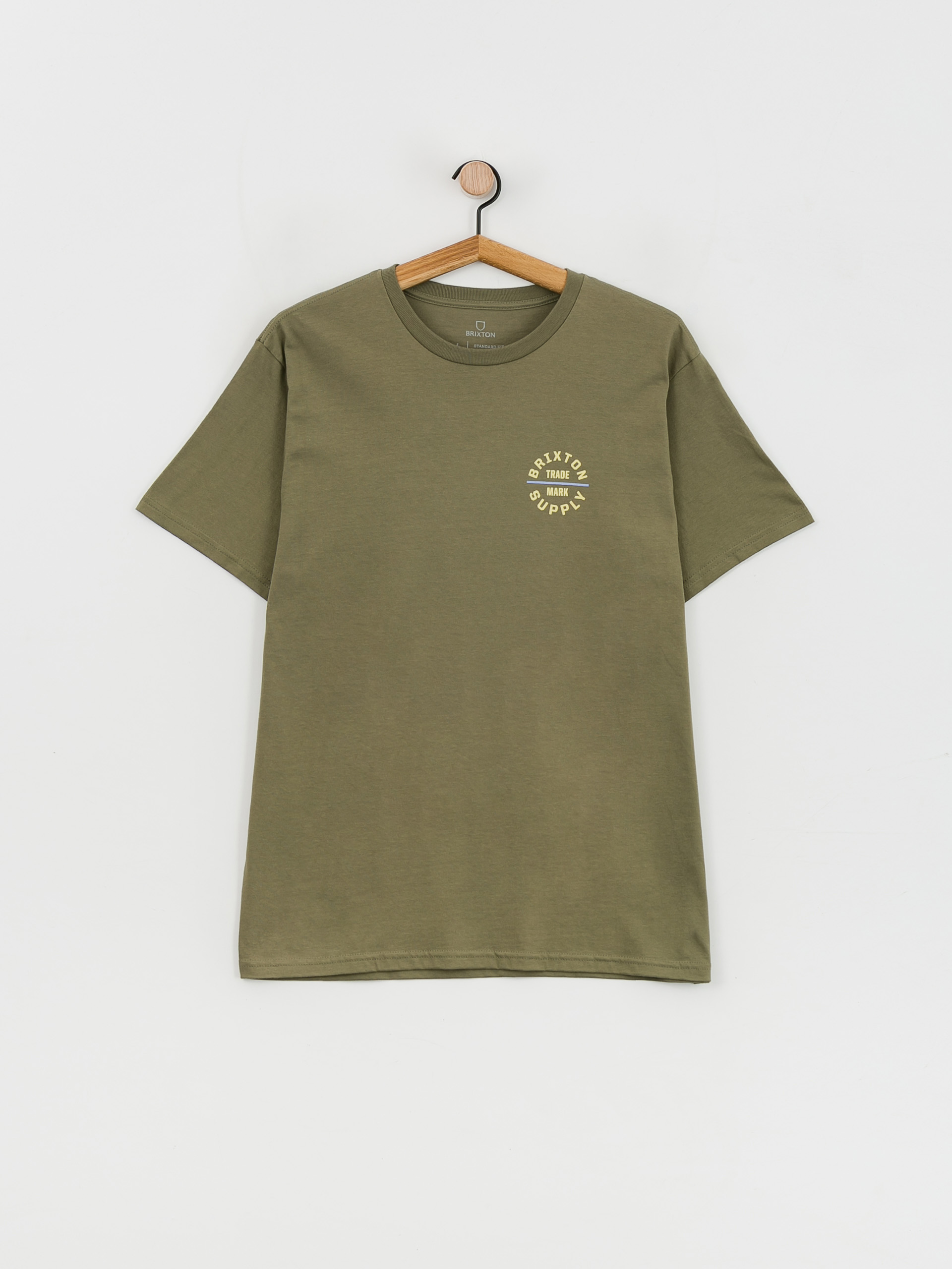 T-shirt Homme Brixton Bleu Uni - Taille M, 100% Coton - Neuf Avec étiquettes