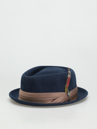 Brixton Stout Pork Pie Hat (washed navy/bronze)
