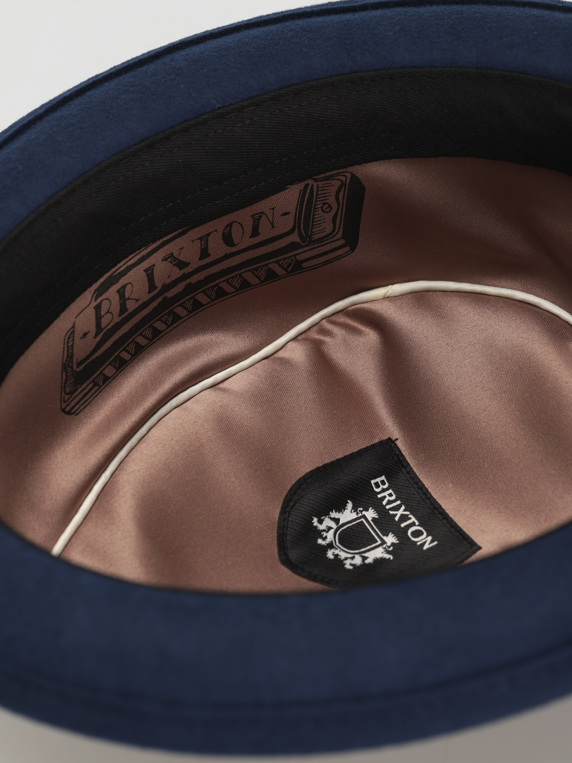 Brixton Stout Pork Pie Hat (washed navy/bronze)