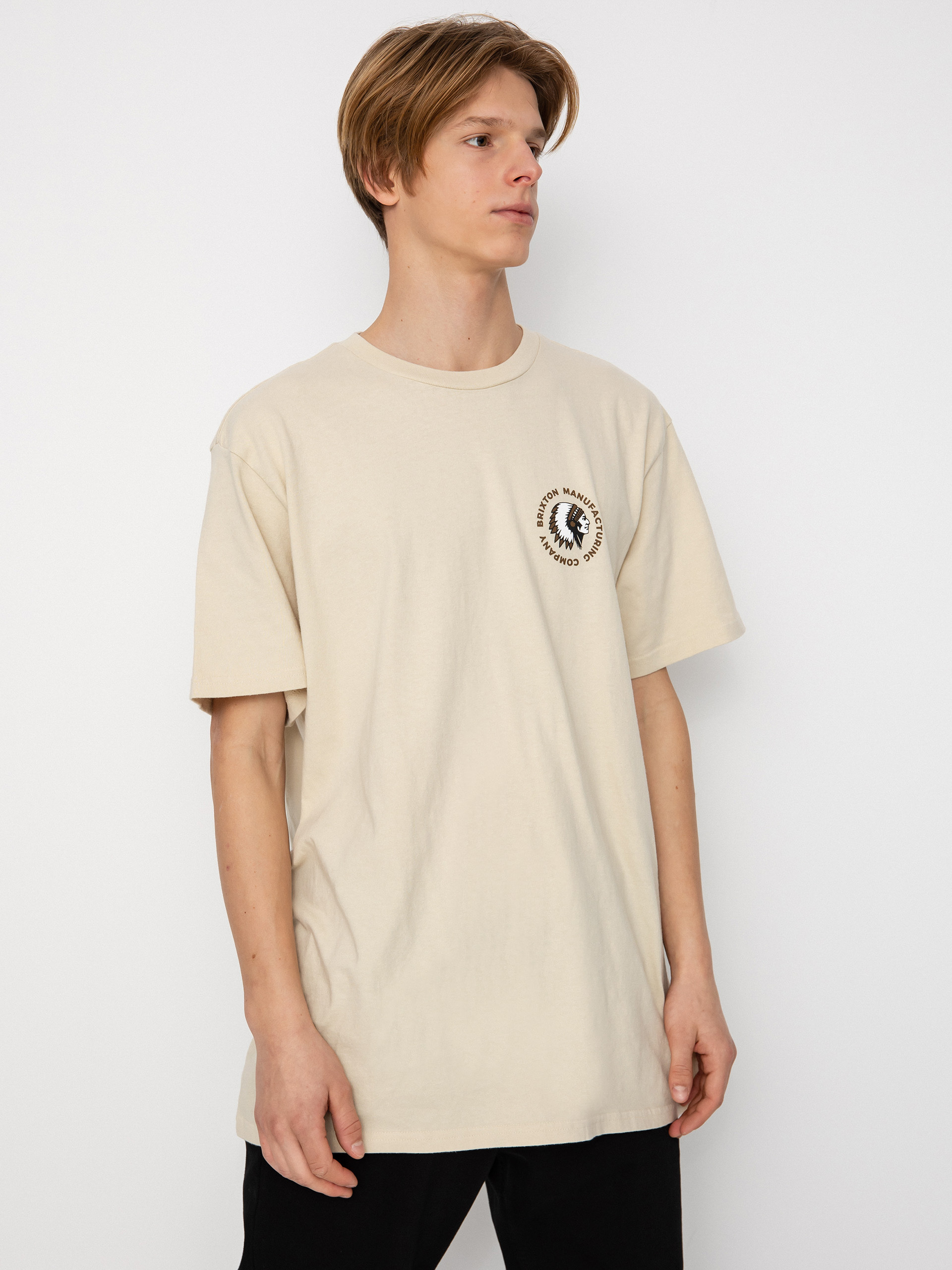 Brixton Rival Stamp T-Shirt (cream/bison garment dye)
