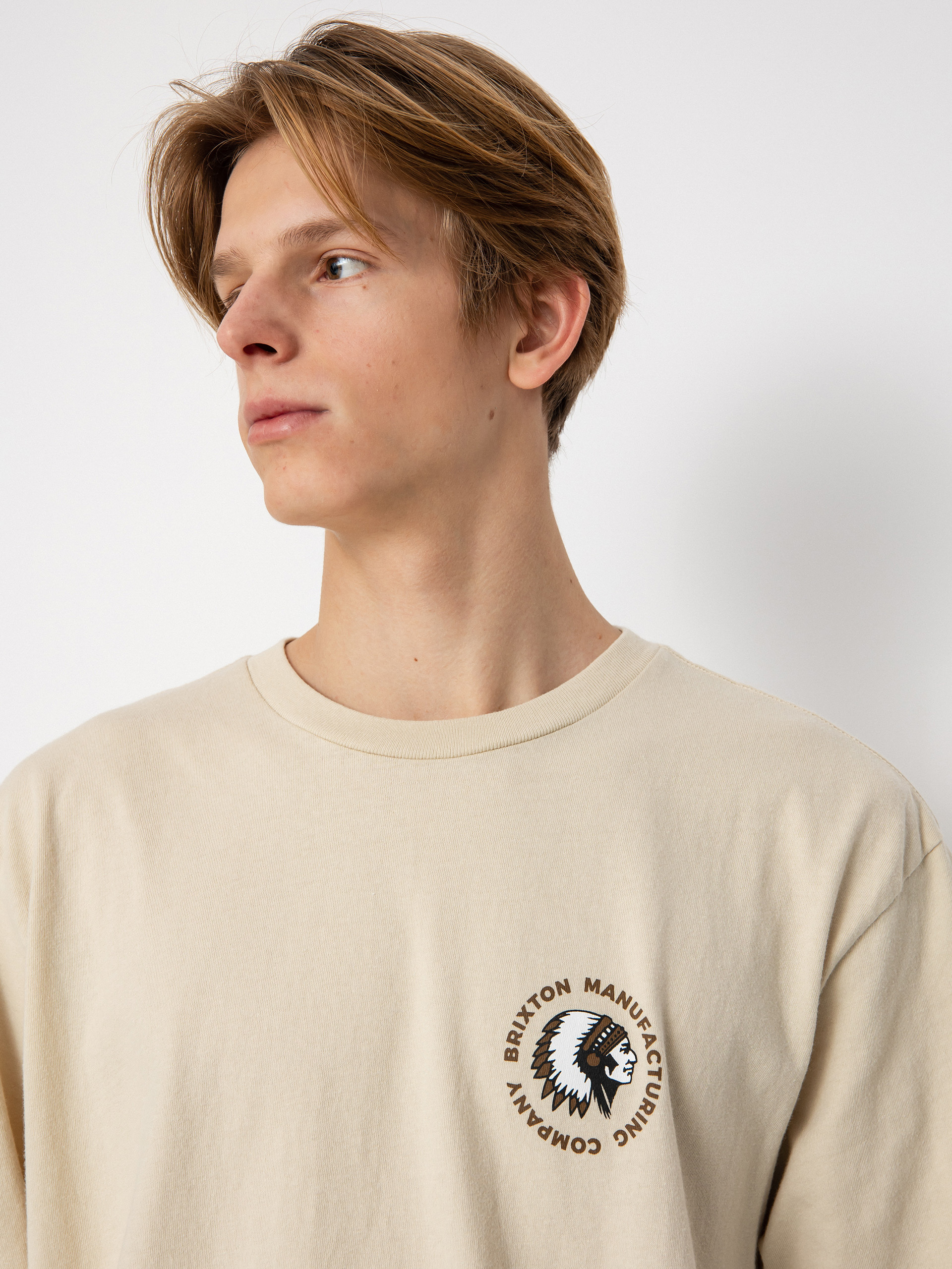 Brixton Rival Stamp T-shirt (cream/bison garment dye)
