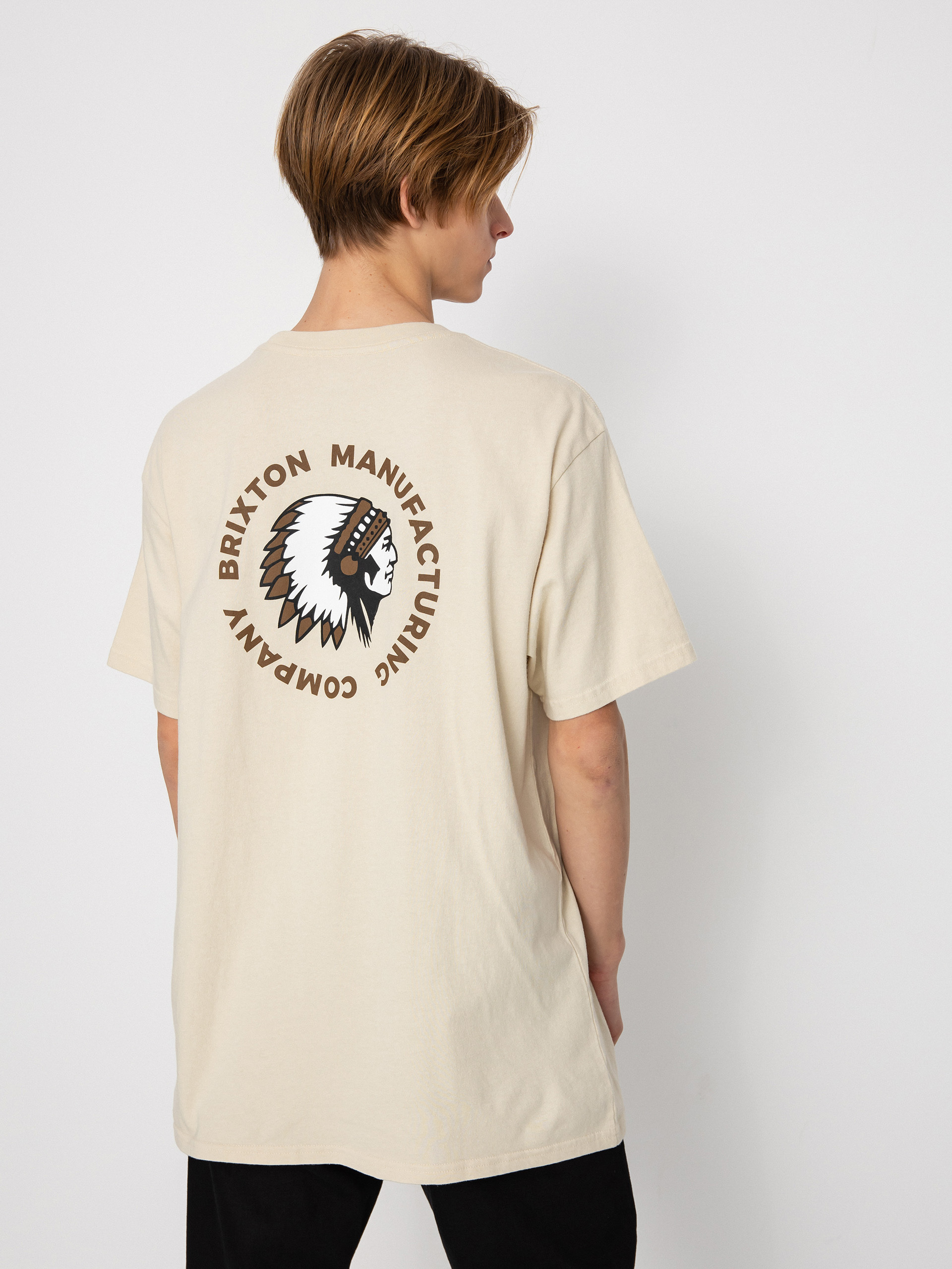 Brixton Rival Stamp T-shirt (cream/bison garment dye)