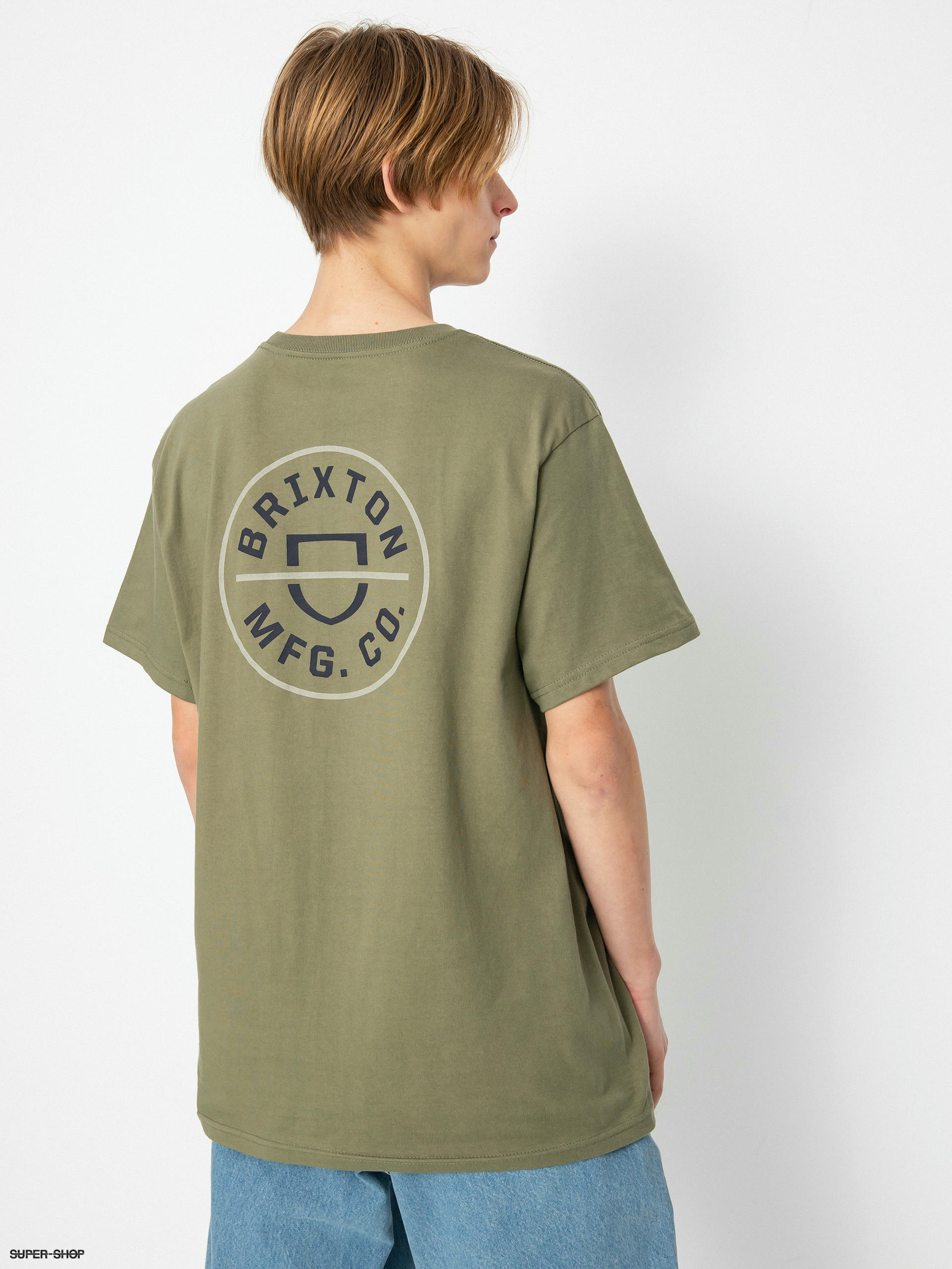 Brixton Crest II T-shirt (olive surplus/washed navy/sand)