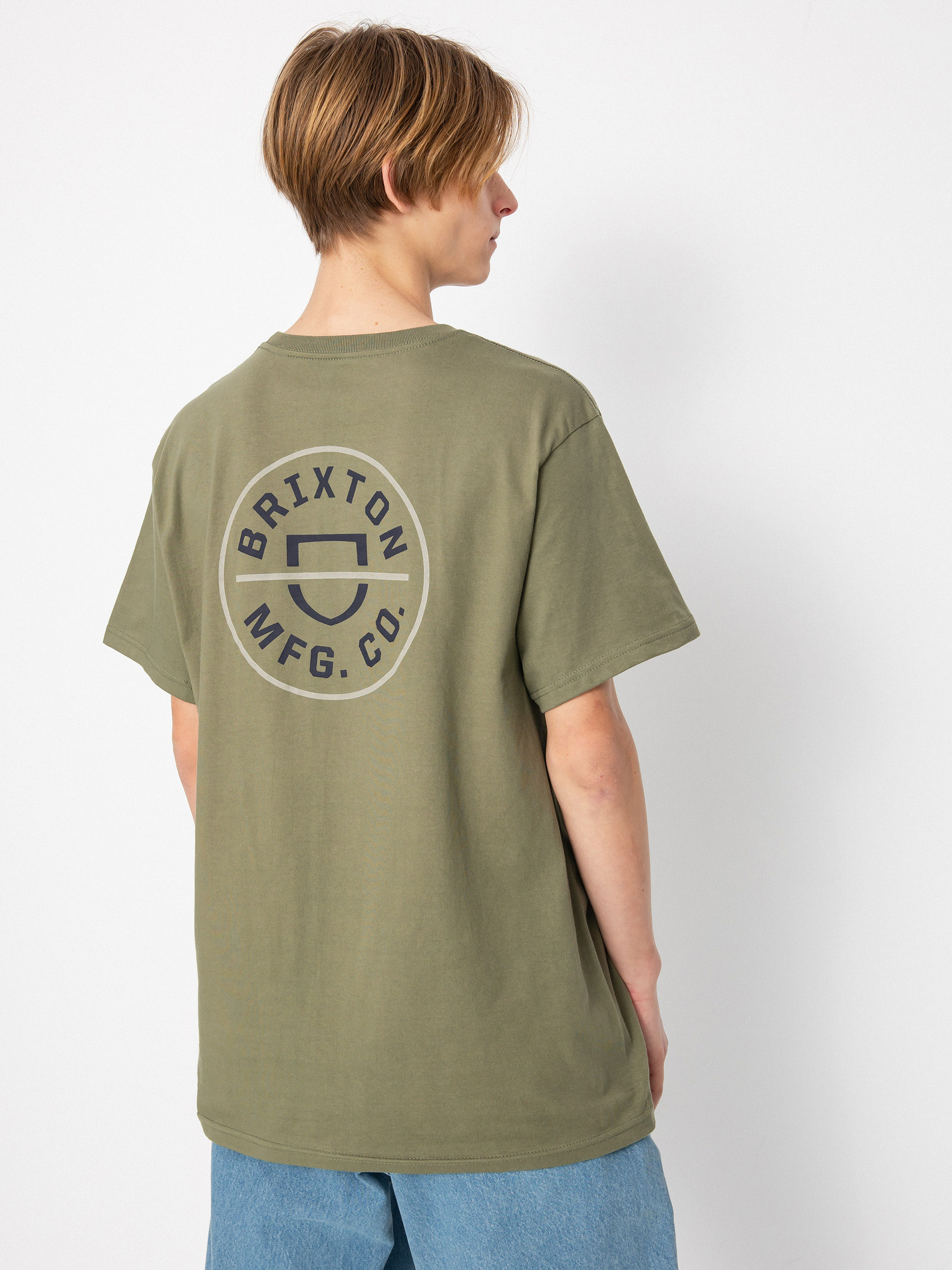 Brixton Crest II T-shirt (olive surplus/washed navy/sand)