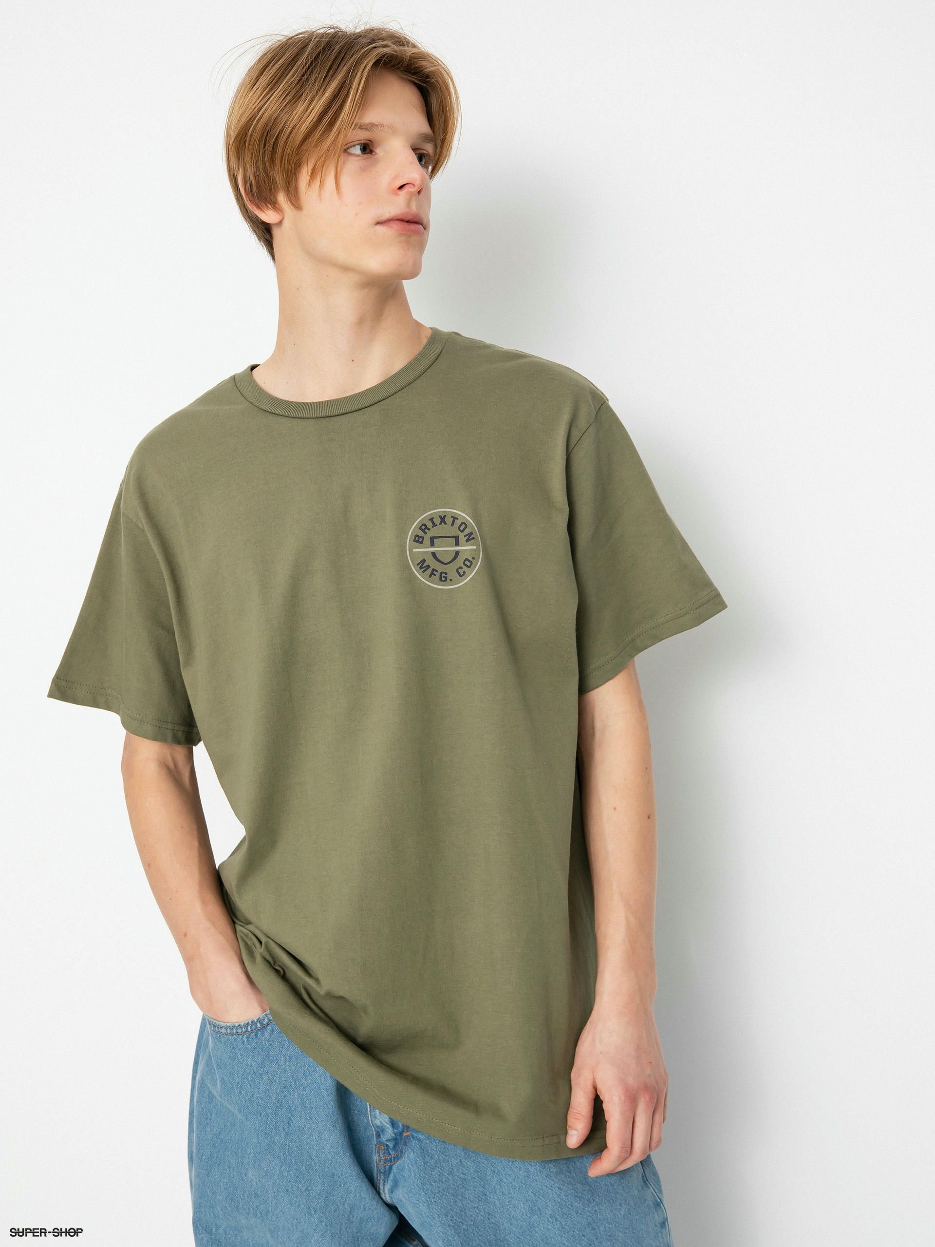 Brixton Crest II T-shirt (olive surplus/washed navy/sand)