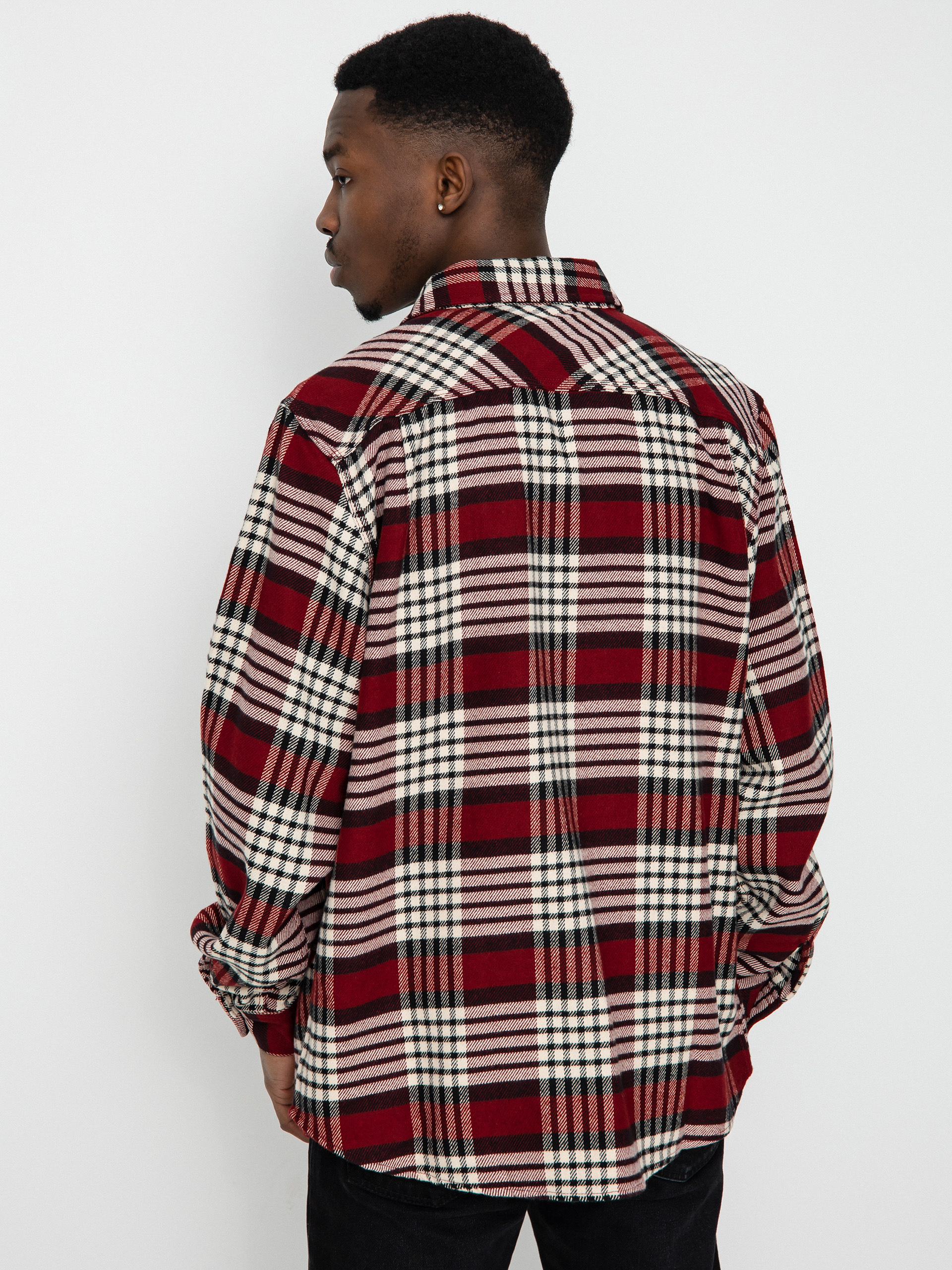 Brixton Bowery Flannel Ls Shirt (isalnd berry/whitecap/black)