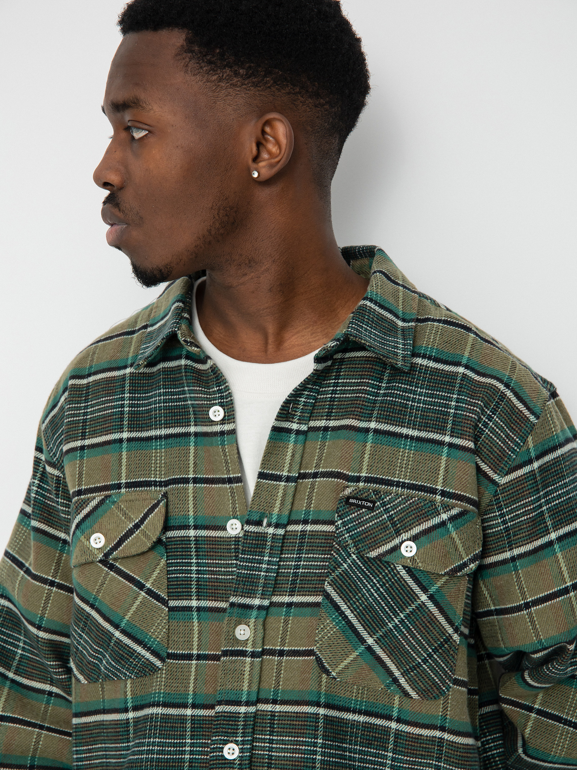 brixton bowery stretch flannel