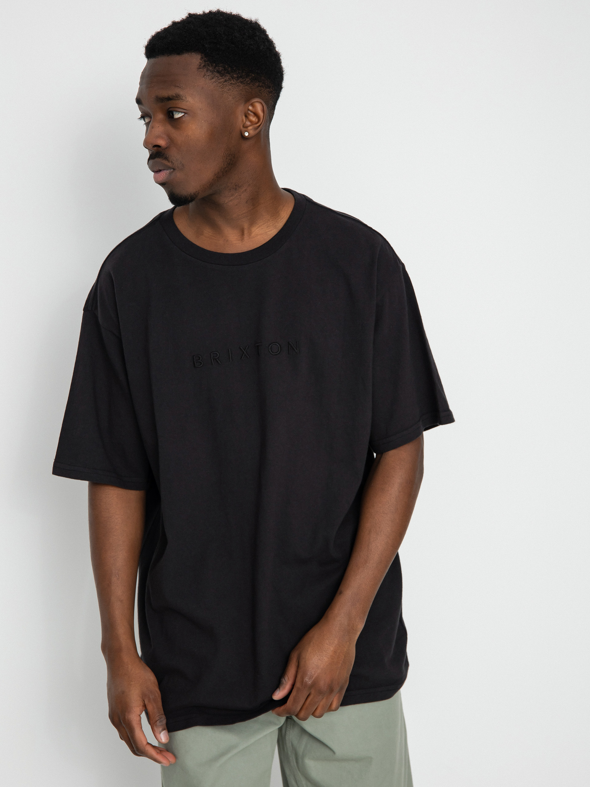 Brixton Alpha Line Relaxed T-shirt (black garment dye)