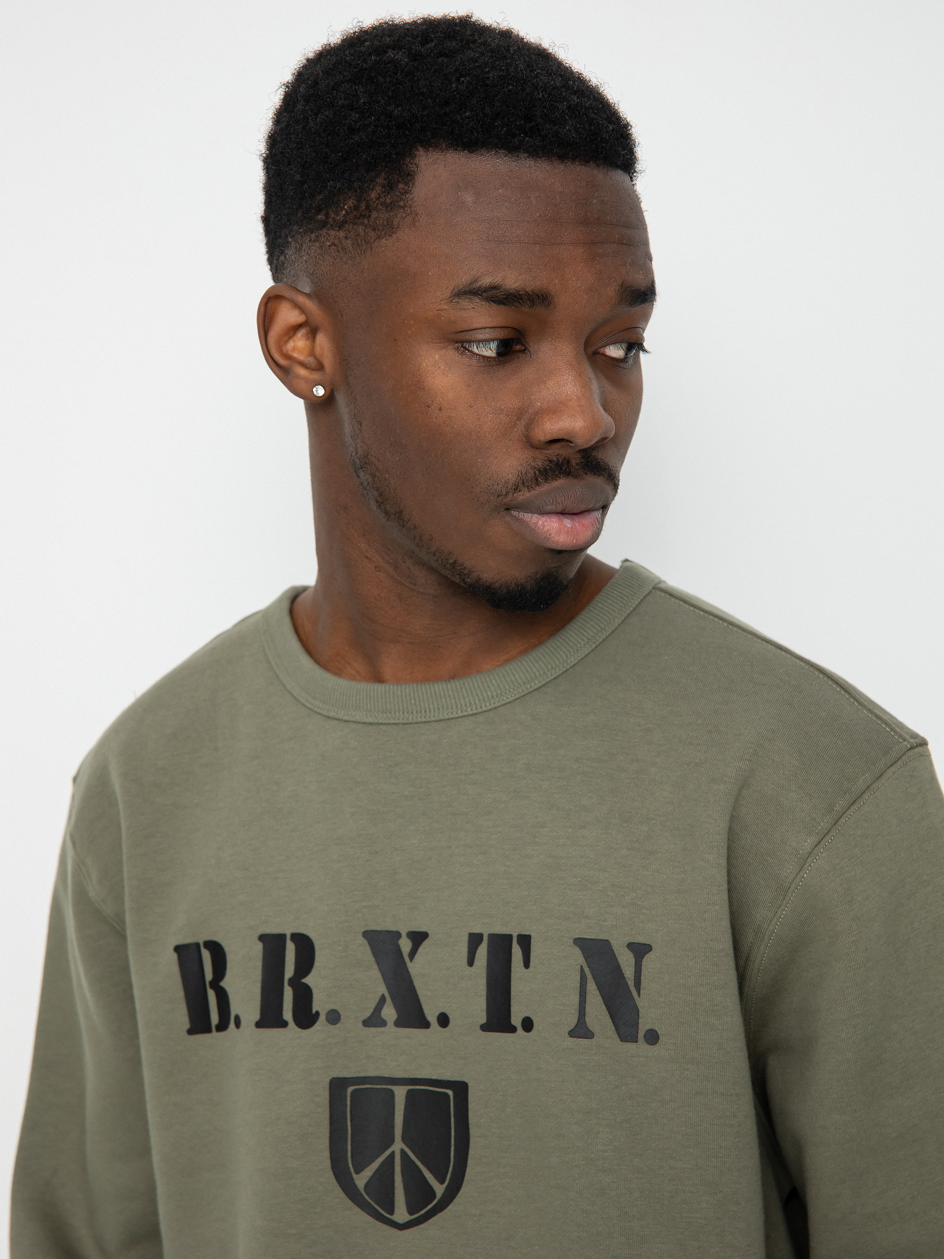 Brixton Peace Shield Sweatshirt (olive surplus)