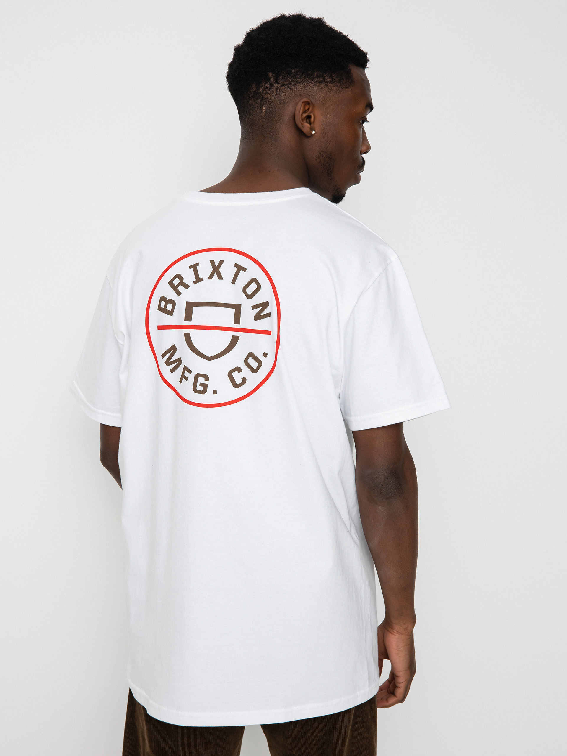 Brixton Crest II T-shirt (white/aloha red/dark earth)