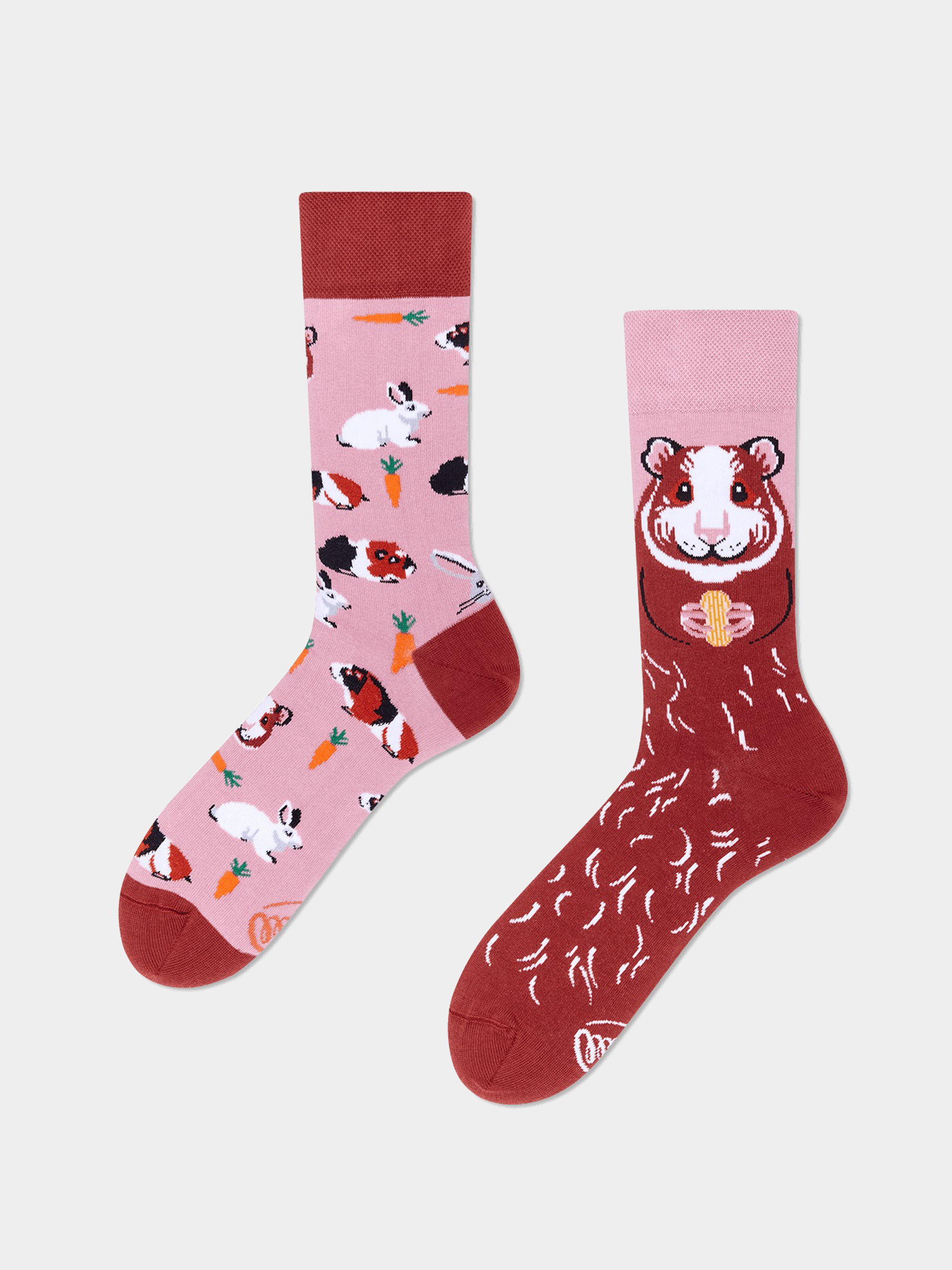 Many Mornings Miss Guinea Pig Socken (pink/burgundy)