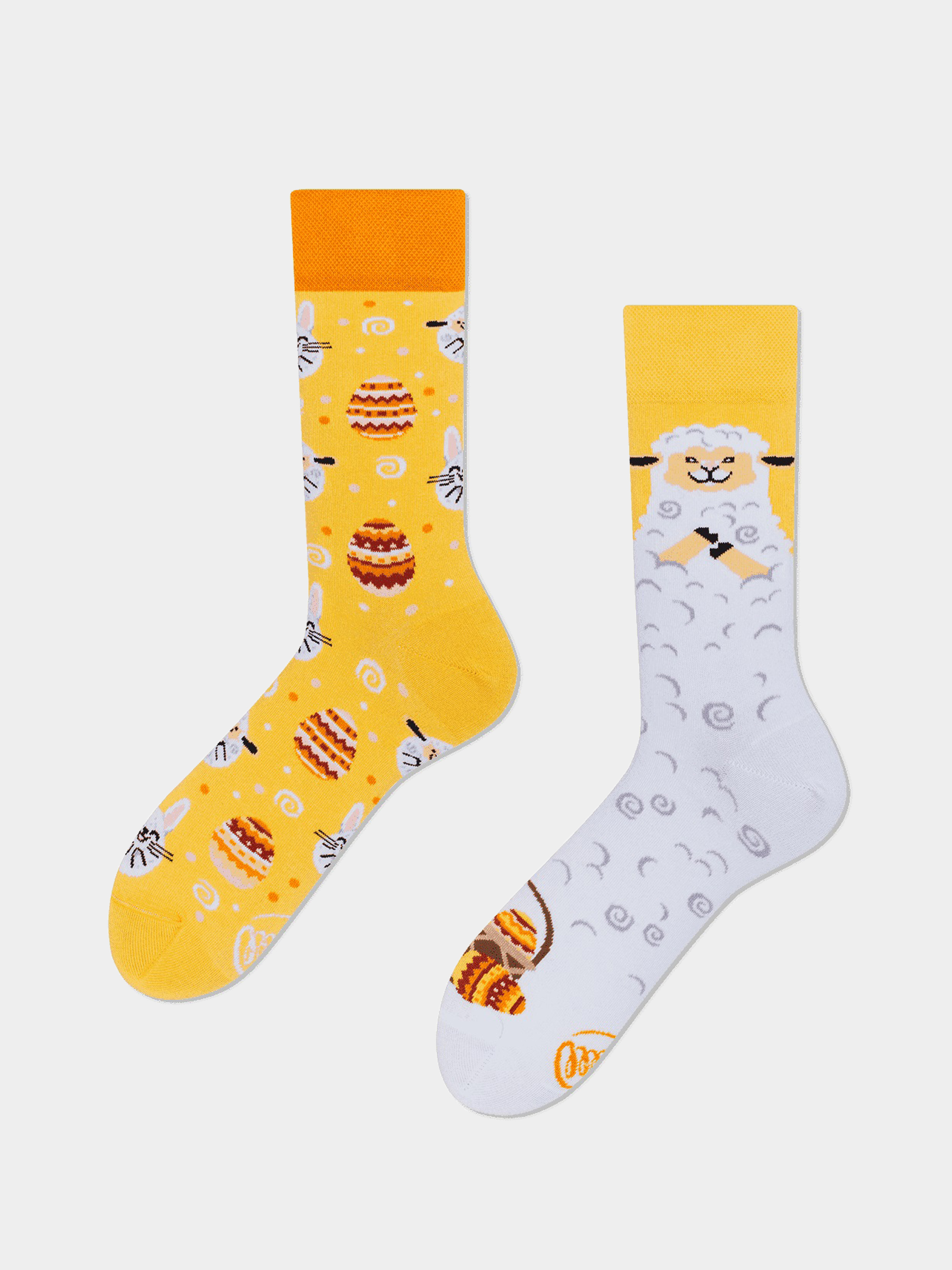 Many Mornings Easter Lamb Socken (white/yellow)
