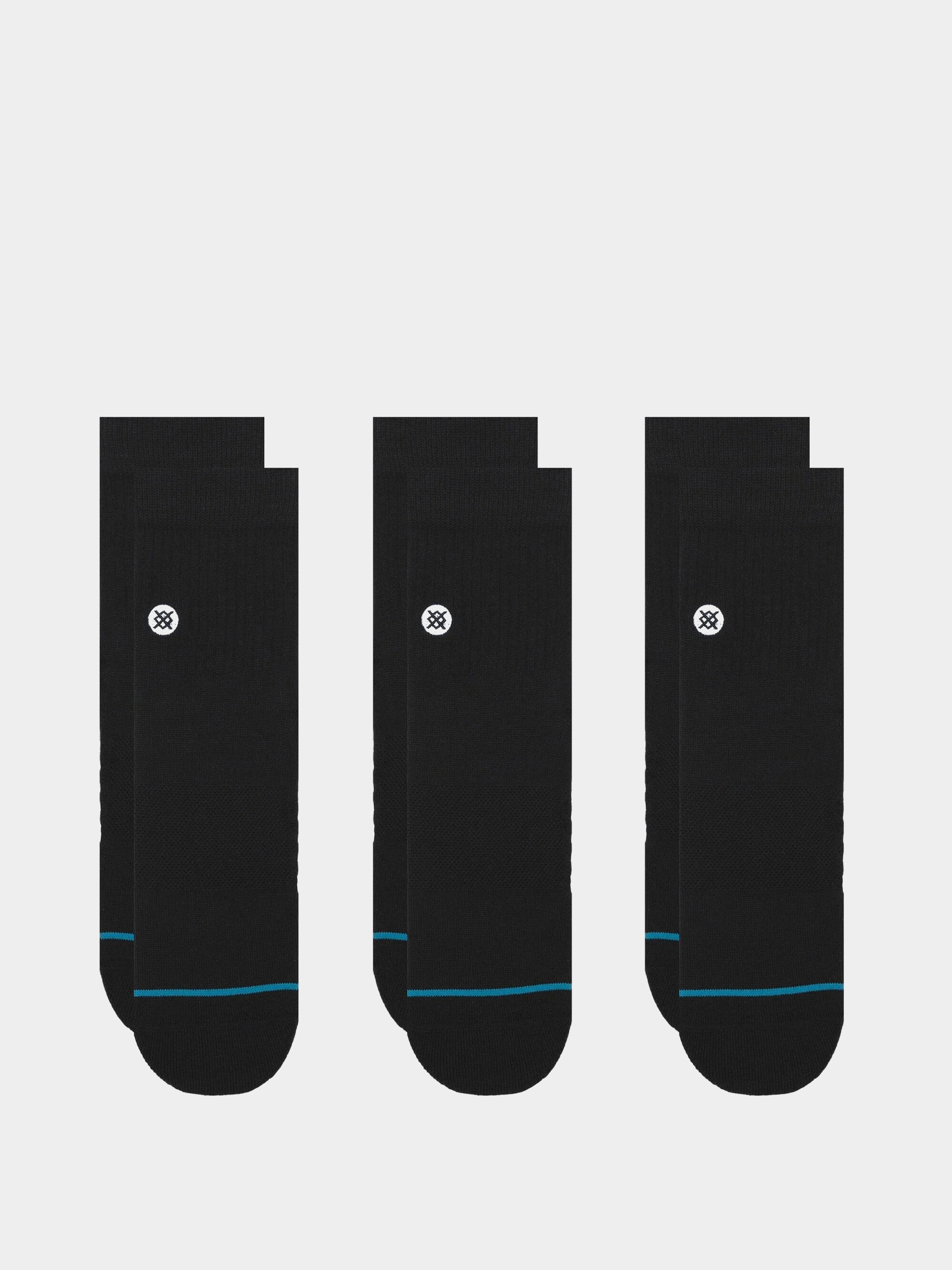 Stance Icon Quarter 3 Pack Socks (black)