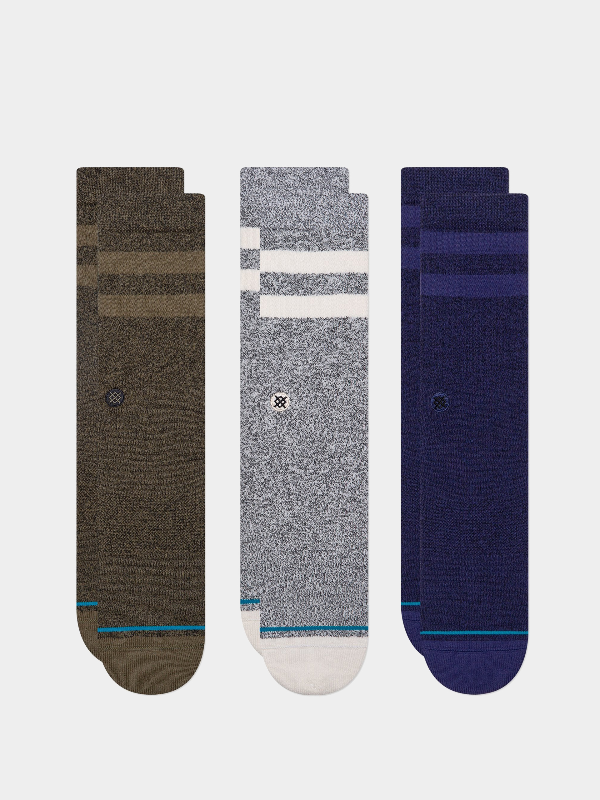 Stance Icon Crew Sokken Unisex - Set van 3 - zwart