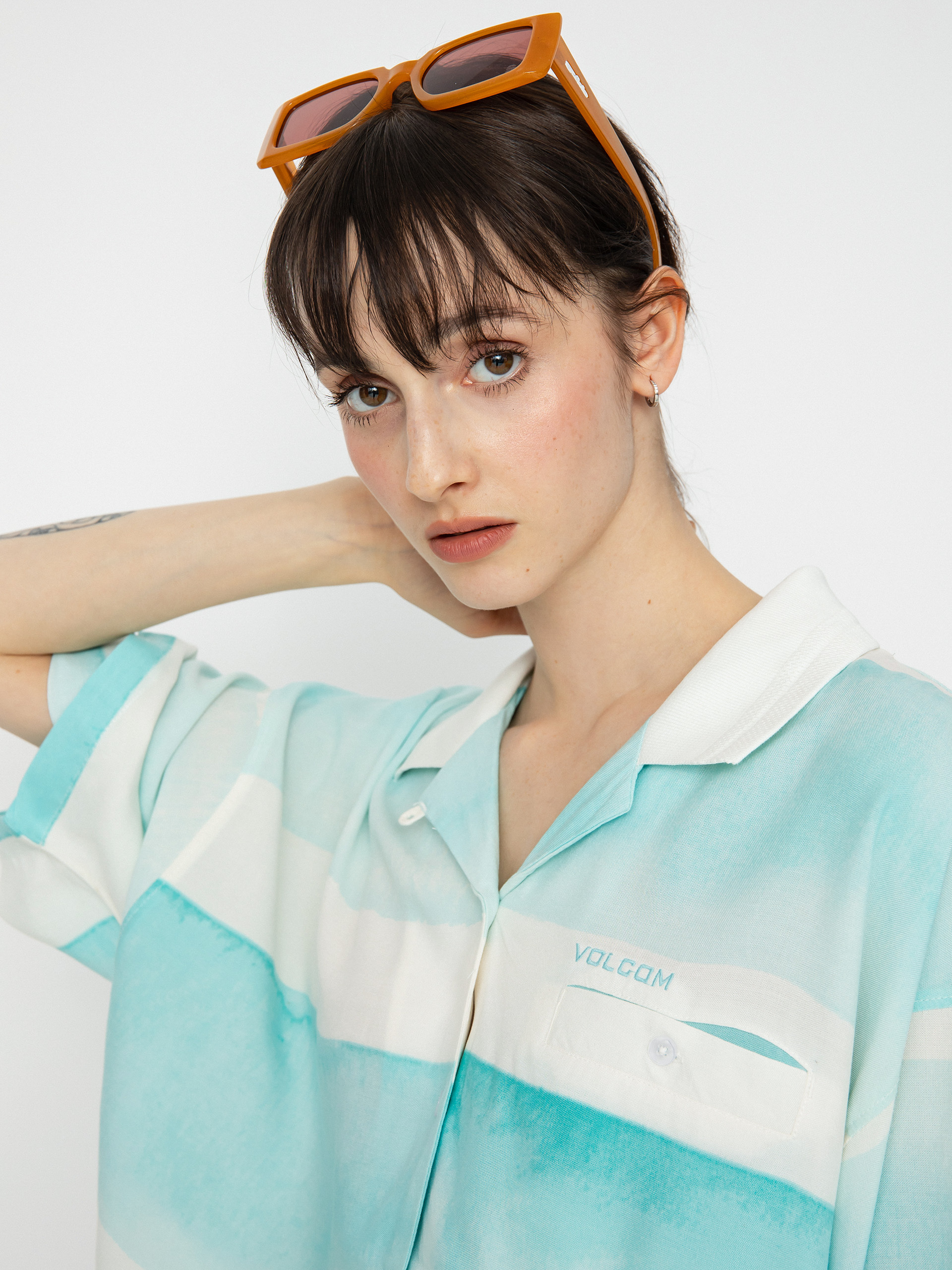Volcom Stay Stripes Shirt Wmn (pale aqua)