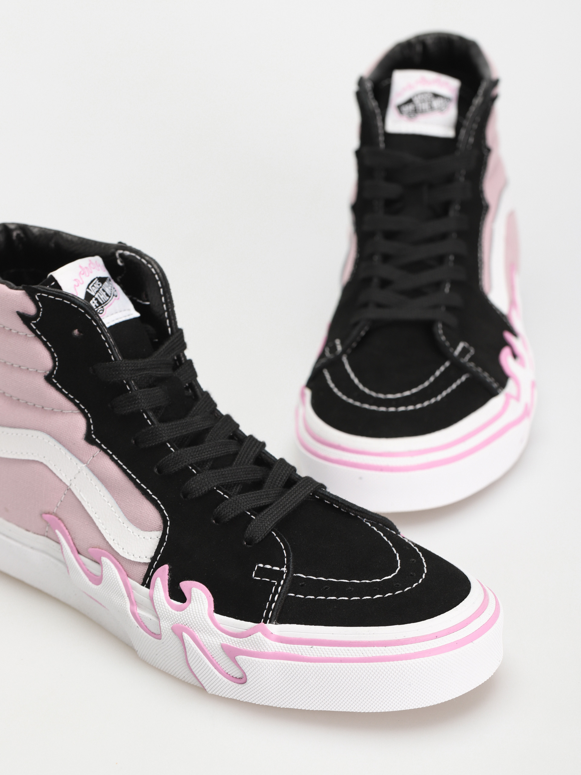 Felpa vans nera e fashion fucsia