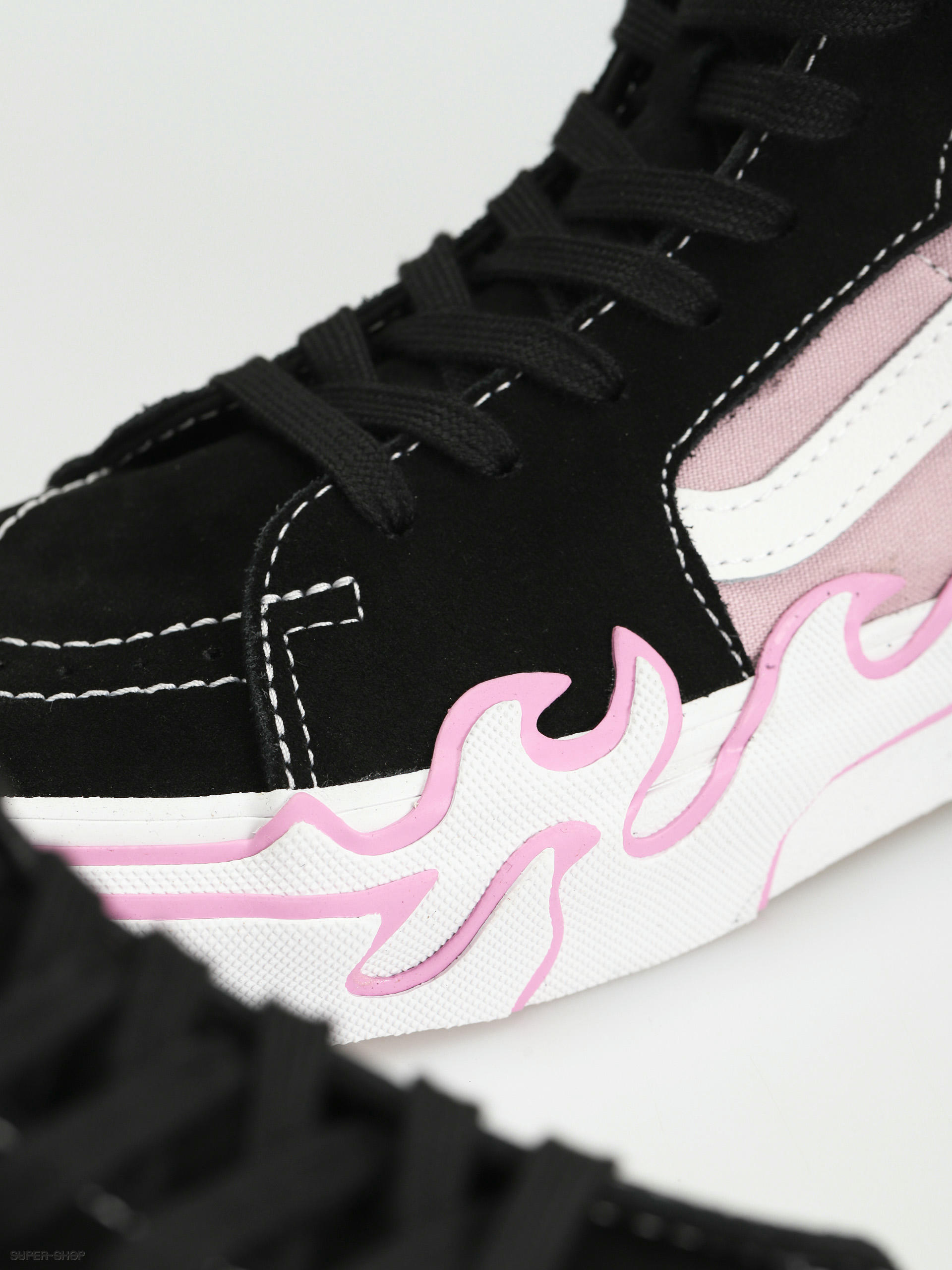 Black and pink high top vans best sale