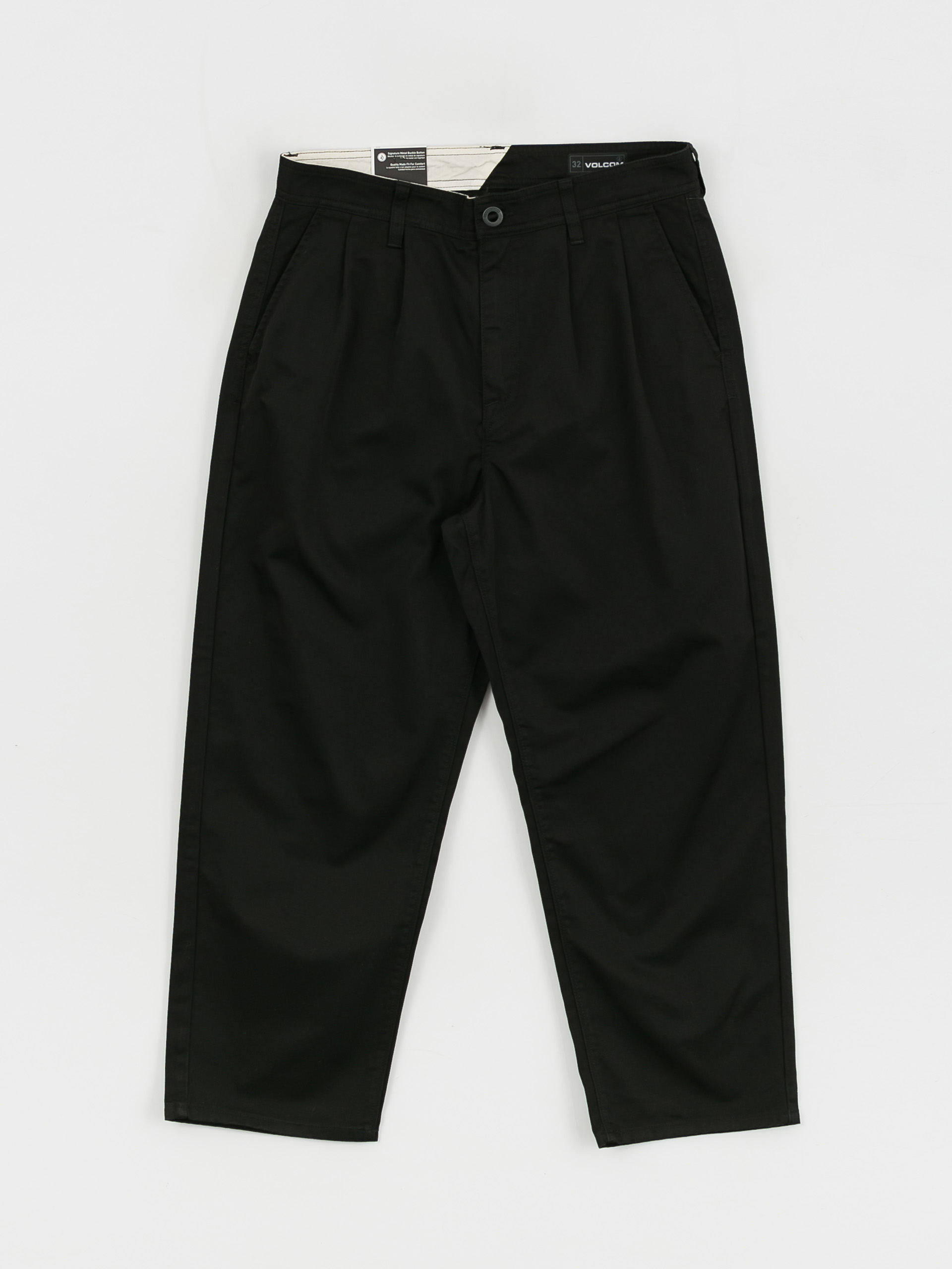 Volcom Pleated Loose Tapered Chino Pants (black)