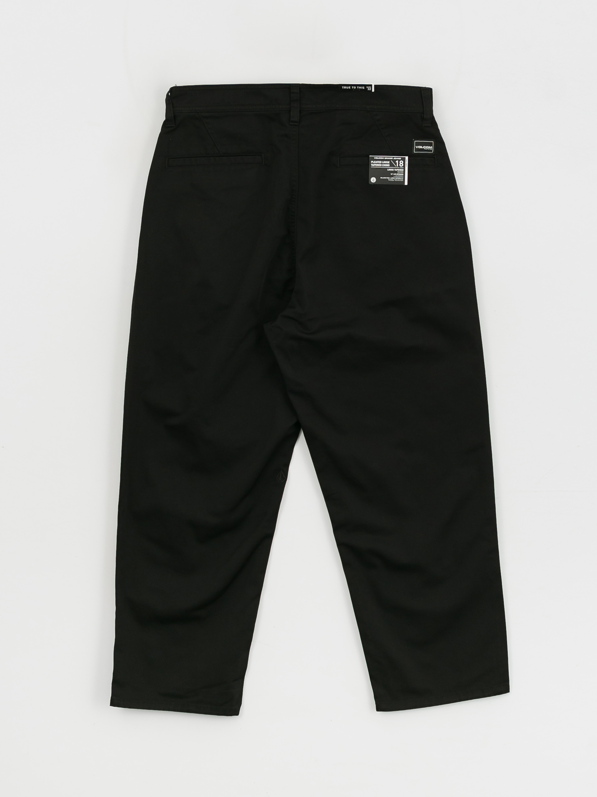 Volcom Pleated Loose Tapered Chino Pants (black)