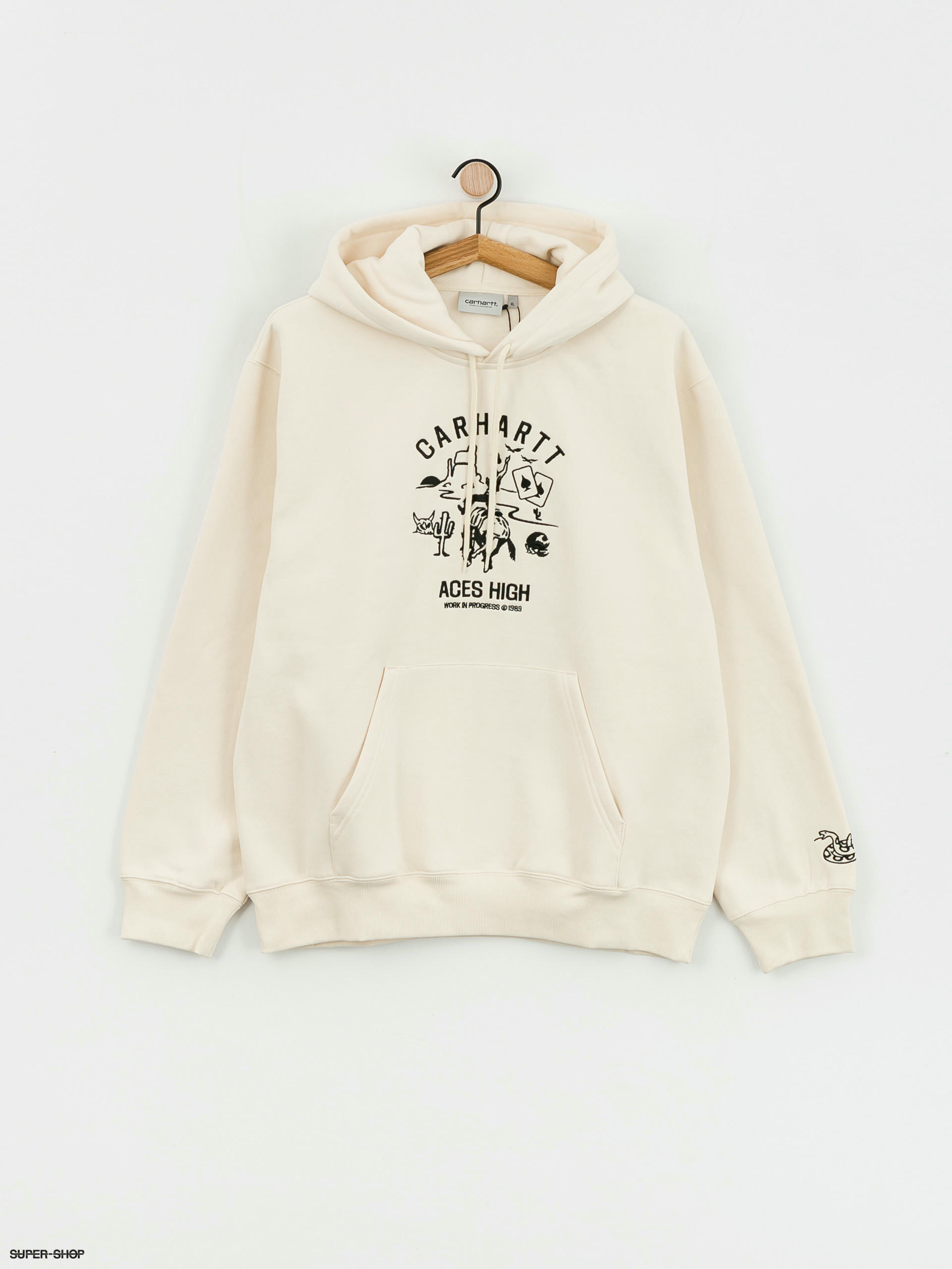 Carhartt WIP Souvenir Valley Hoodie Shirt - Natural/Black, Size S by Sneaker Politics