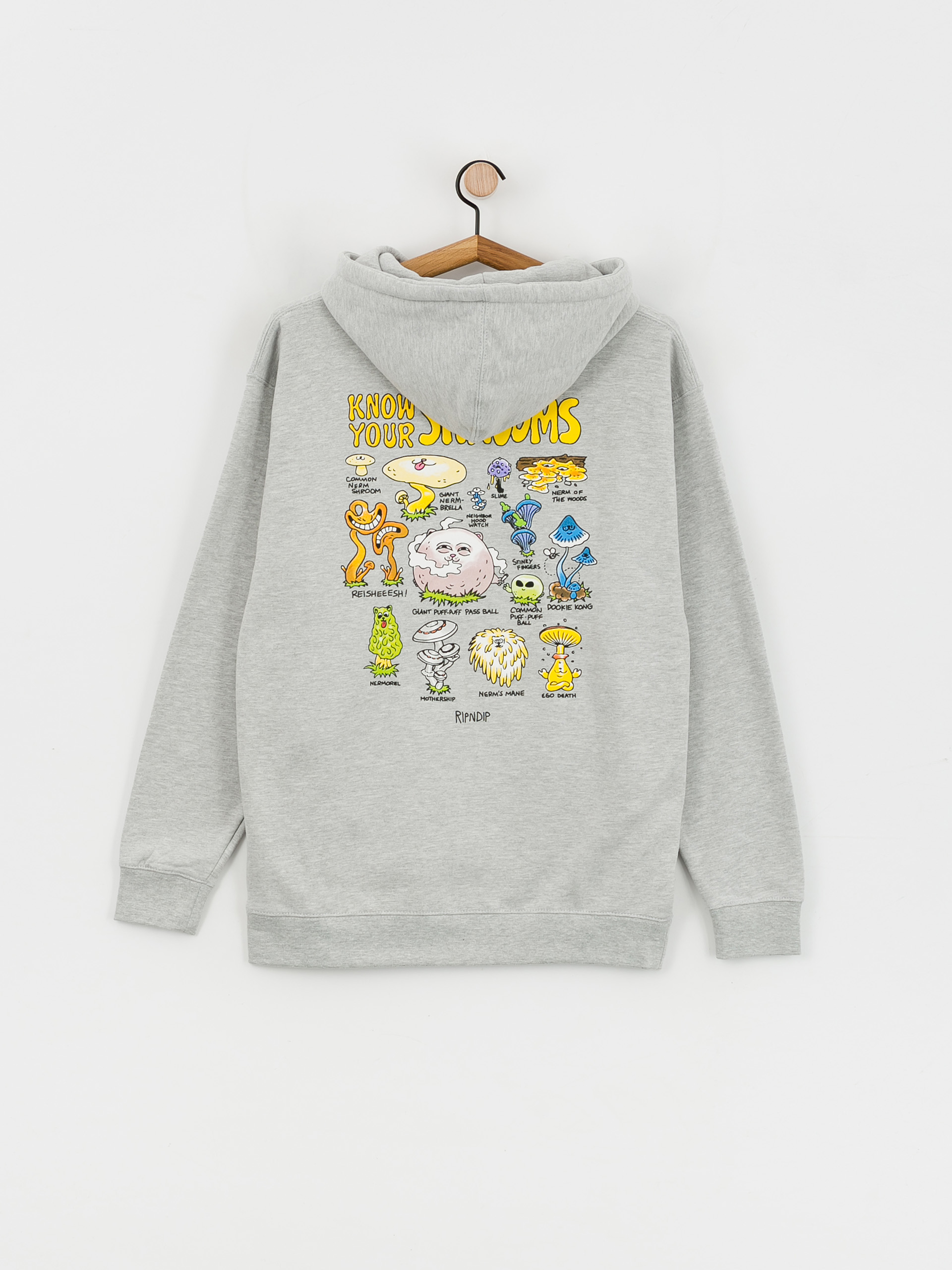 RipNDip Know Ur Shrooms HD Hoodie (ash heather)