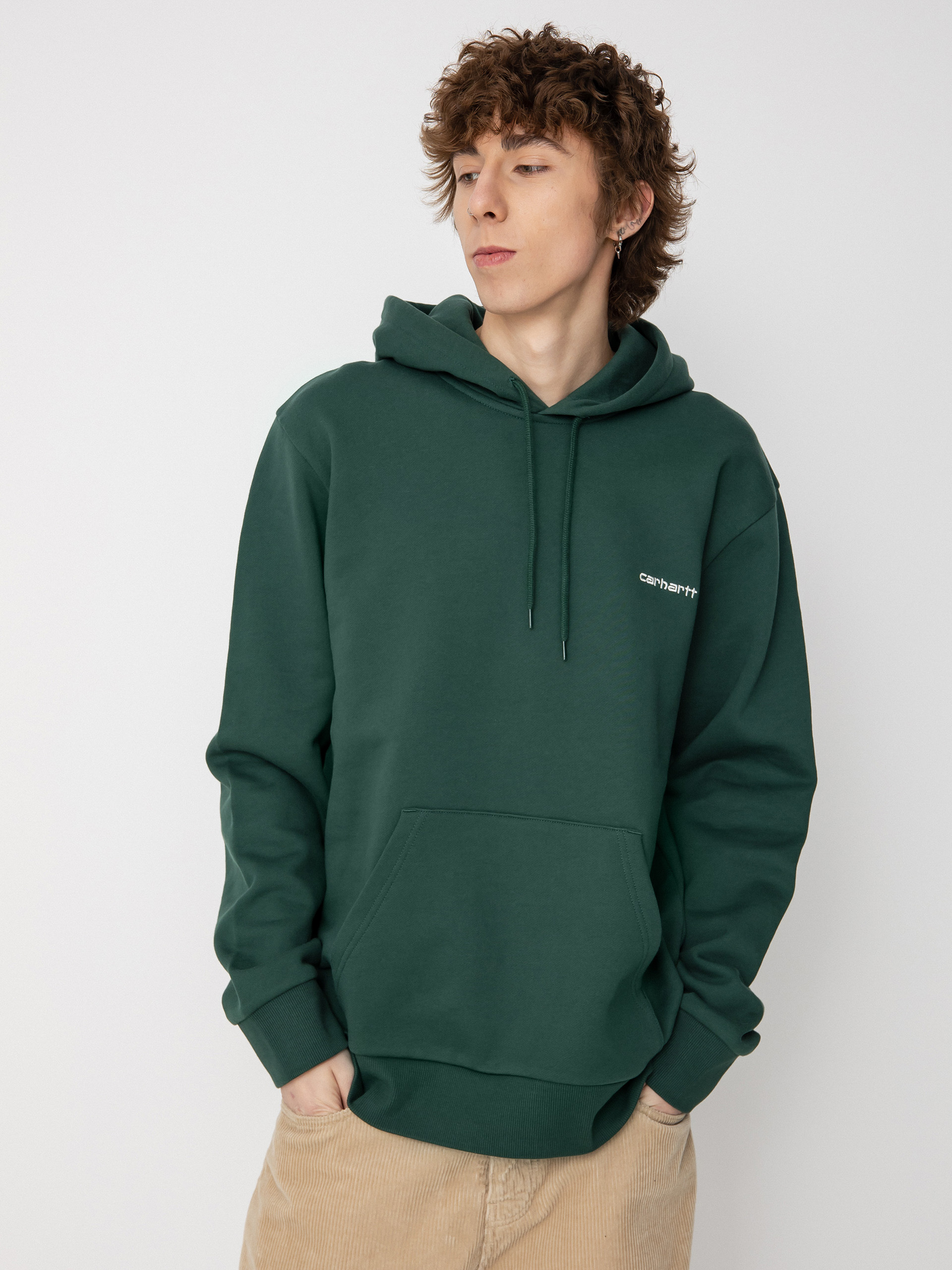 Carhartt WIP Script Embroidery HD Hoodie (treehouse/white)