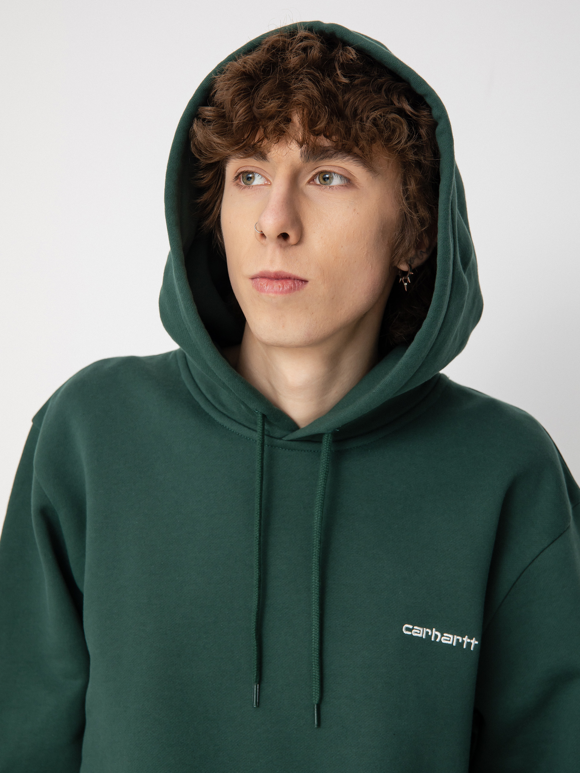 Carhartt WIP Script Embroidery HD Hoodie (treehouse/white)