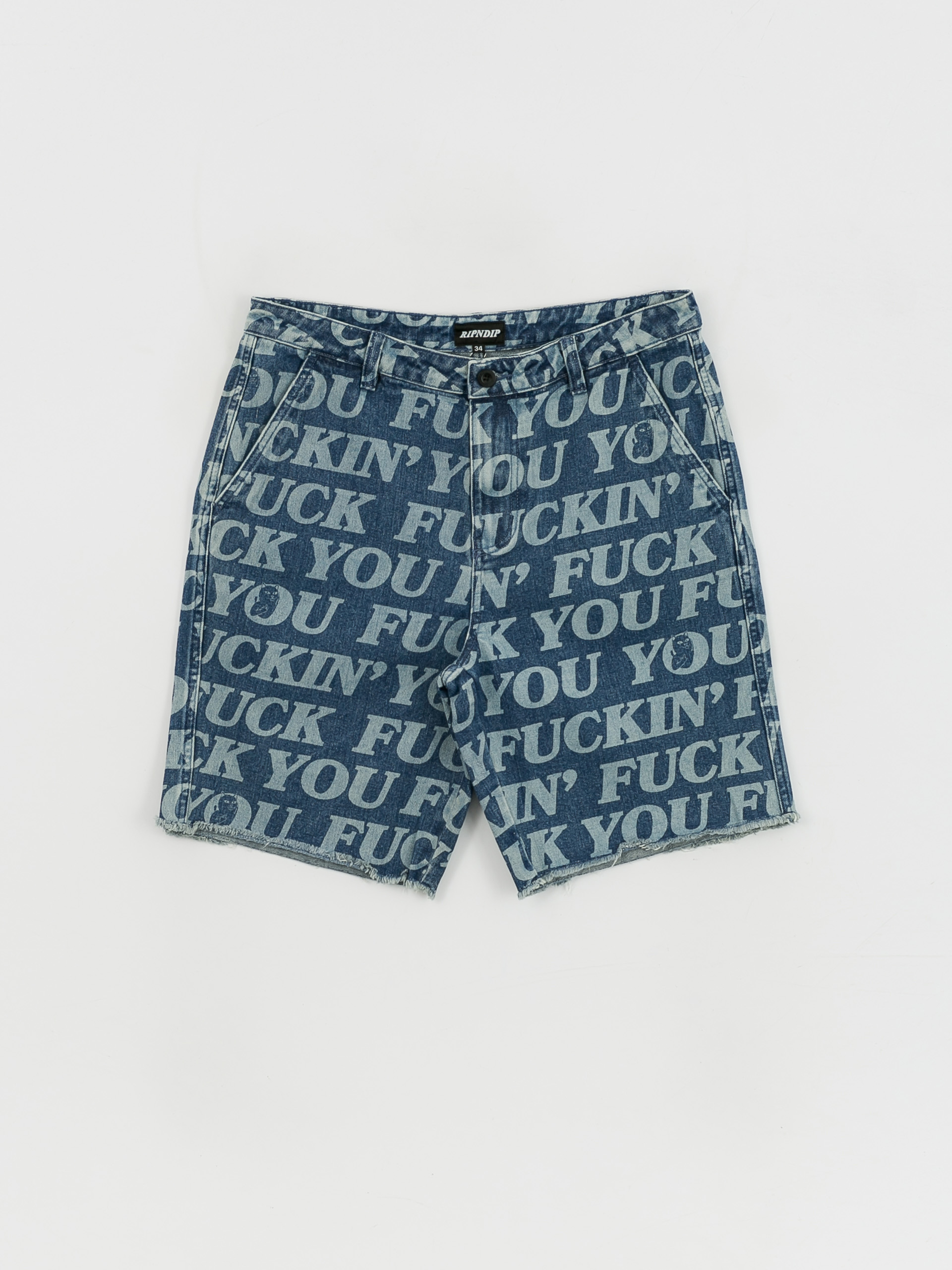 RipNDip Fuckin Fuck Shorts - blue (medium wash)