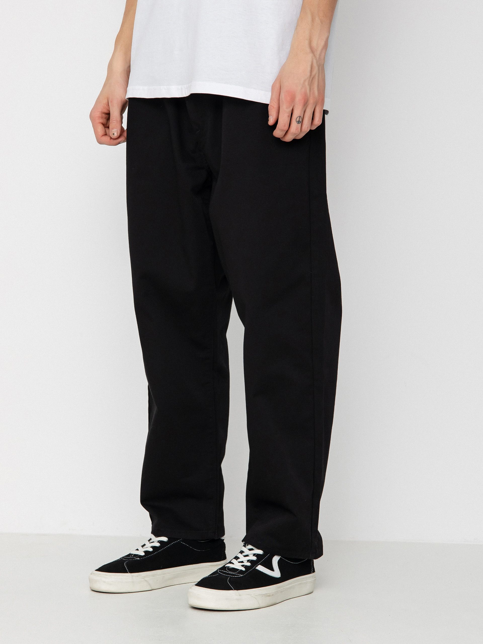 Volcom Pleated Loose Tapered Chino Pants (black)