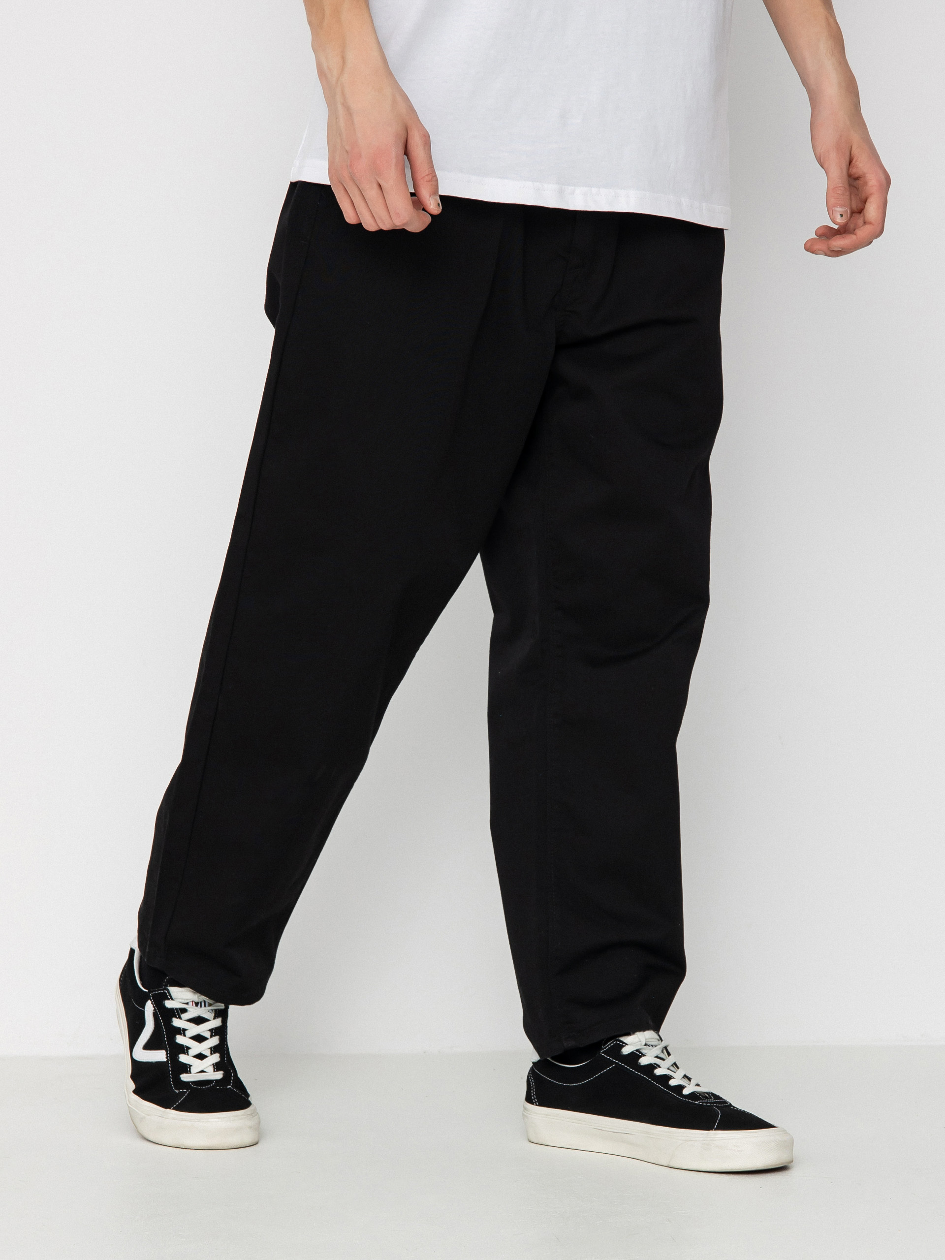 Volcom Pleated Loose Tapered Chino Pants (black)