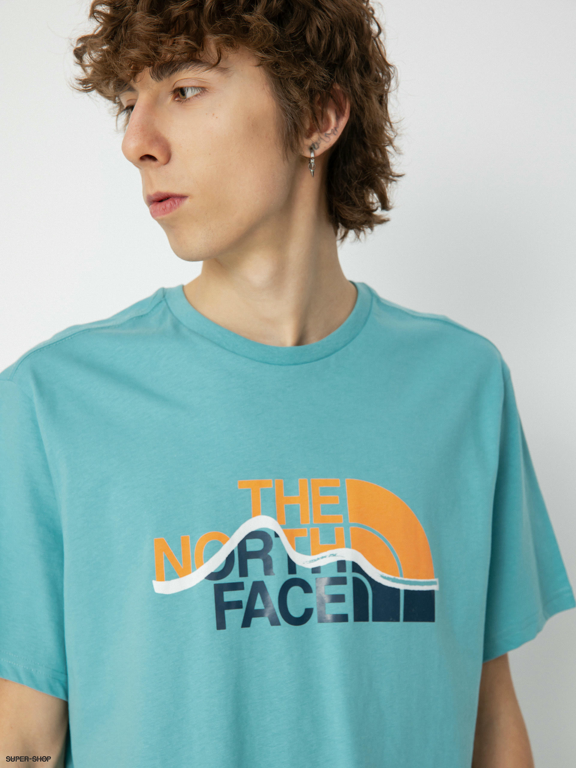 Absoluut Notebook sarcoom The North Face Mountain Line T-shirt (reef waters/dusty coral orange)