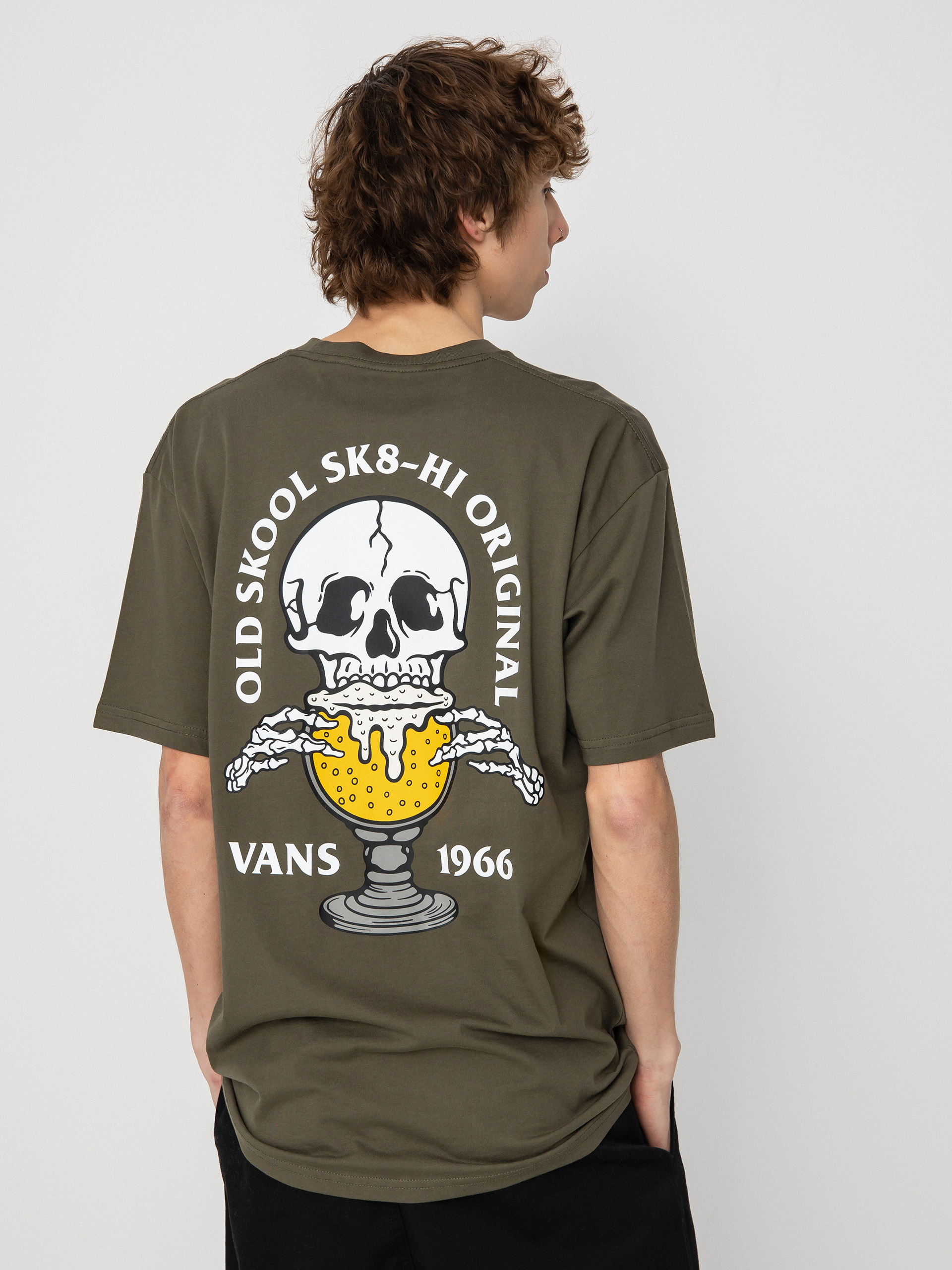 VANS フットボールシャツ　スカル Vans Lift Em High T-shirt - green (grape leaf)