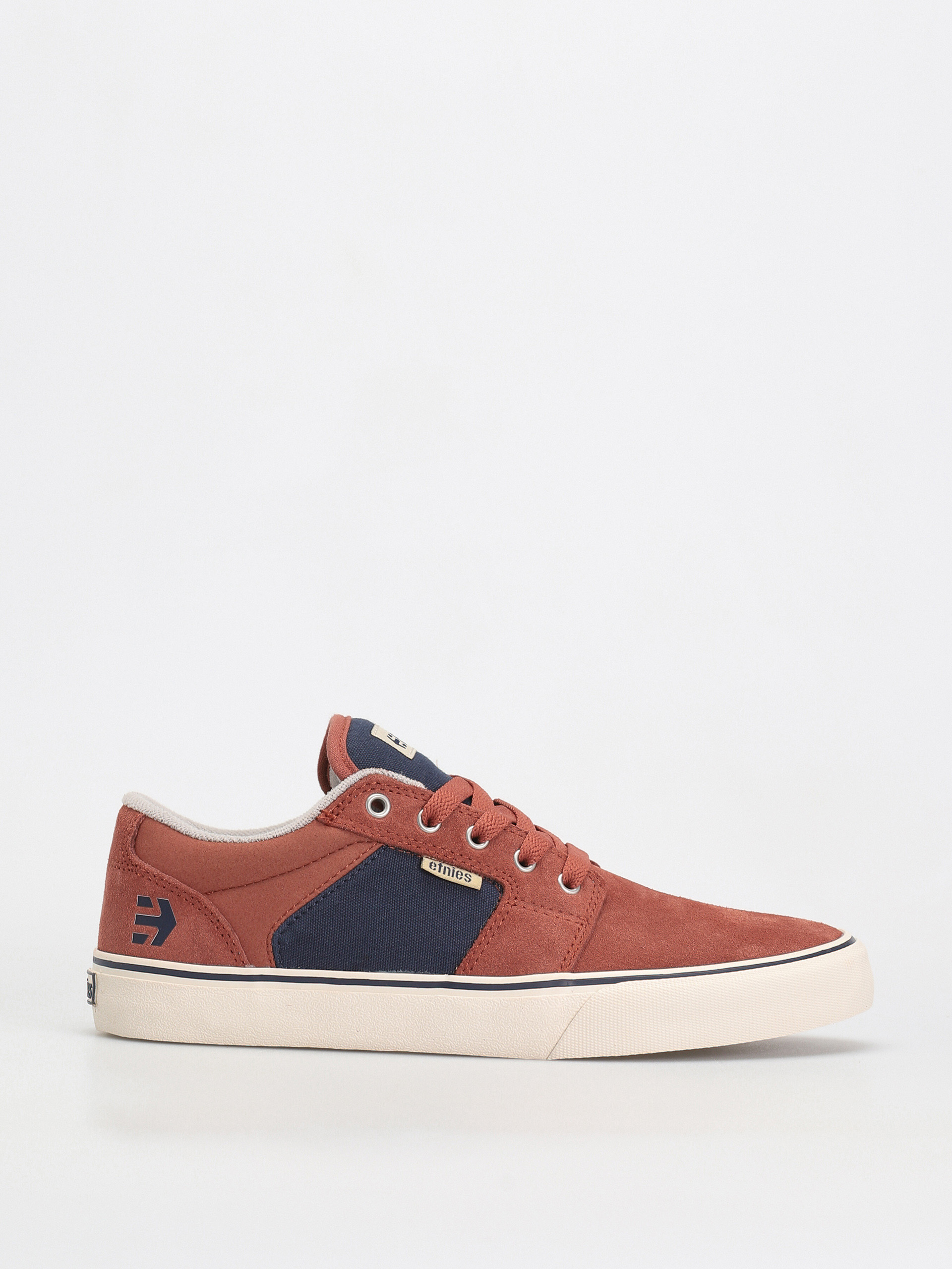 Shoes Skateboard Daim Toile Etnies Barge LS - Chaussures De Skate Homme En Daim Et Toile - Marron Clair Et Orange - Taille 43 EU Semelle Vulcanisée Confort