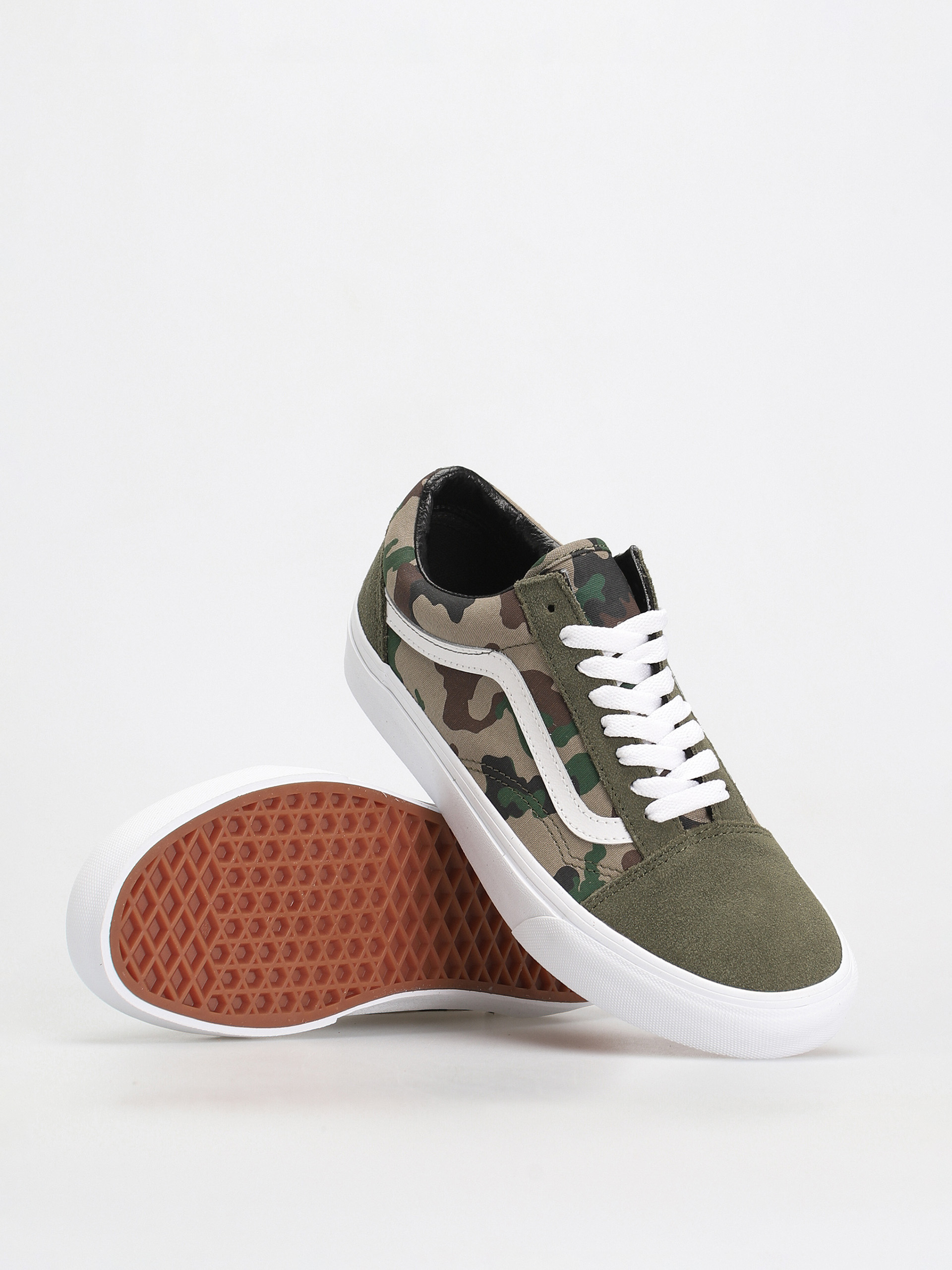 Vans Old Skool Shoes (camo olive/white)