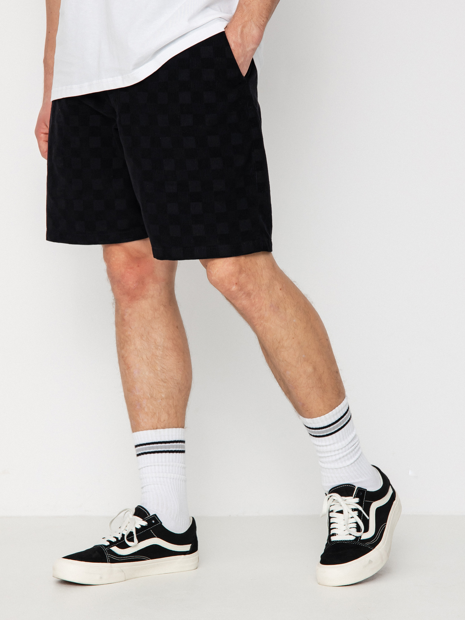 Vans Range Check Cord Louniwe E Waist Shorts (black)