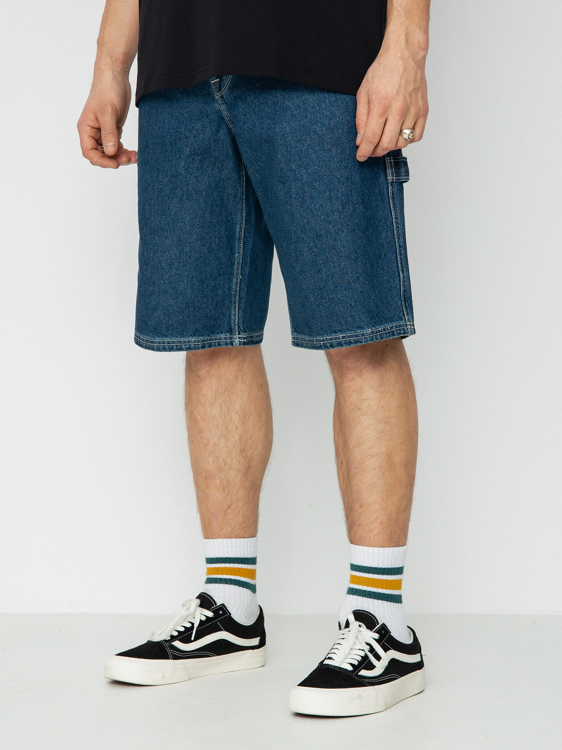 Volcom Labored Denim Utility Shorts (indigo ridge wash)