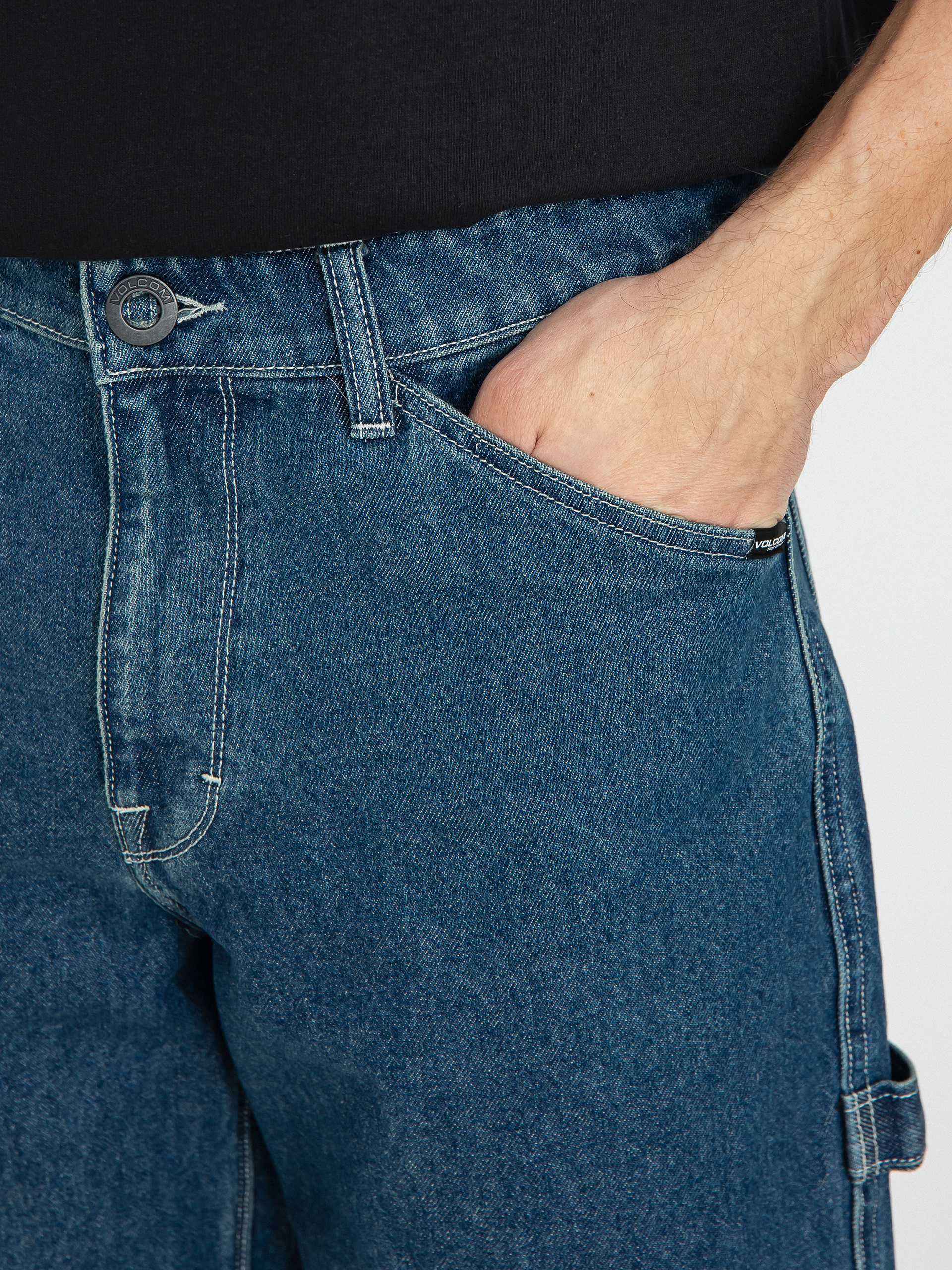 Volcom Labored Denim Utility Shorts (indigo ridge wash)