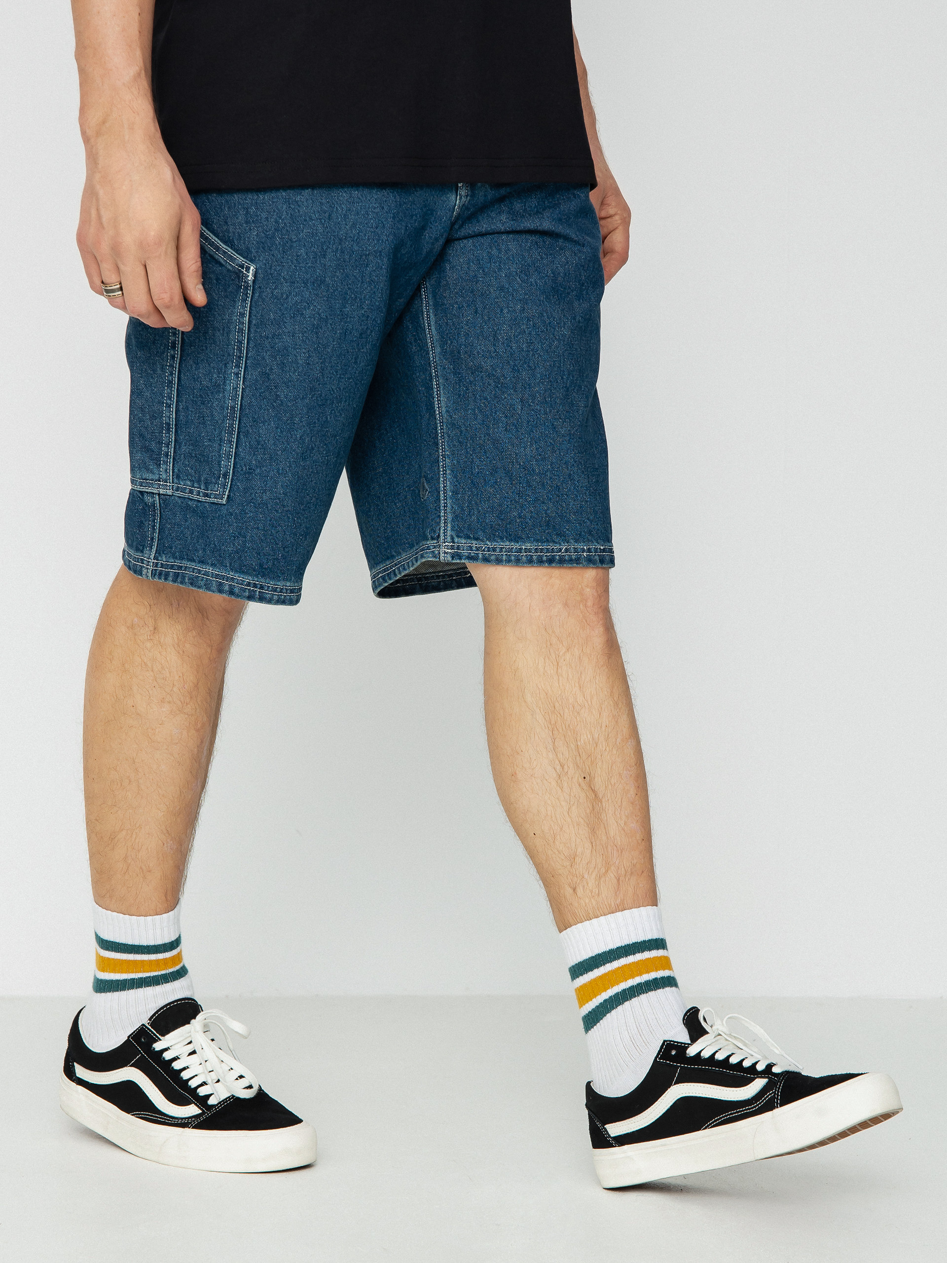 Volcom Labored Denim Utility Shorts (indigo ridge wash)