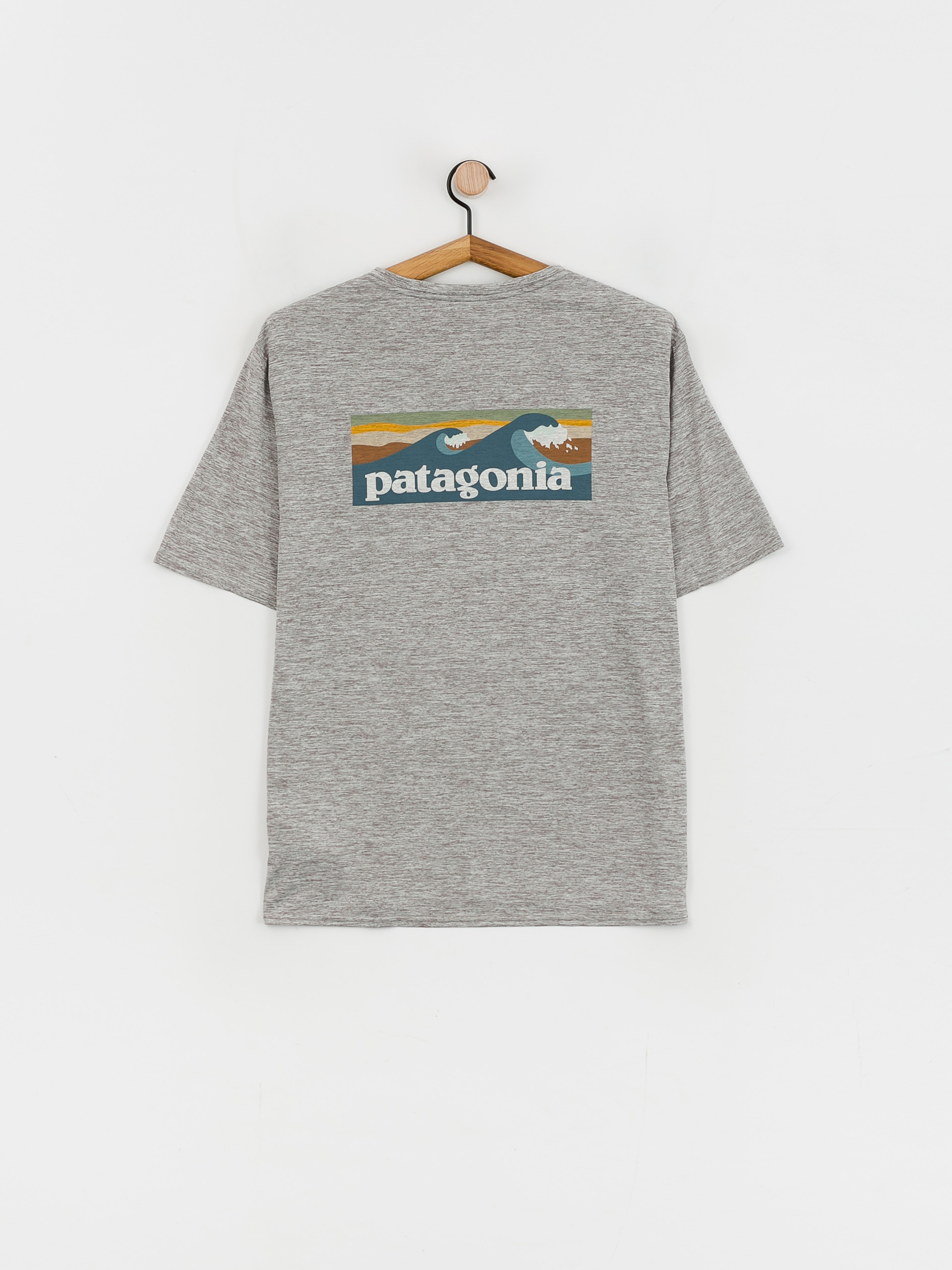 Patagonia Cap Cool Daily Graphic T-Shirt (boardshort logo abalone blue/feather grey)