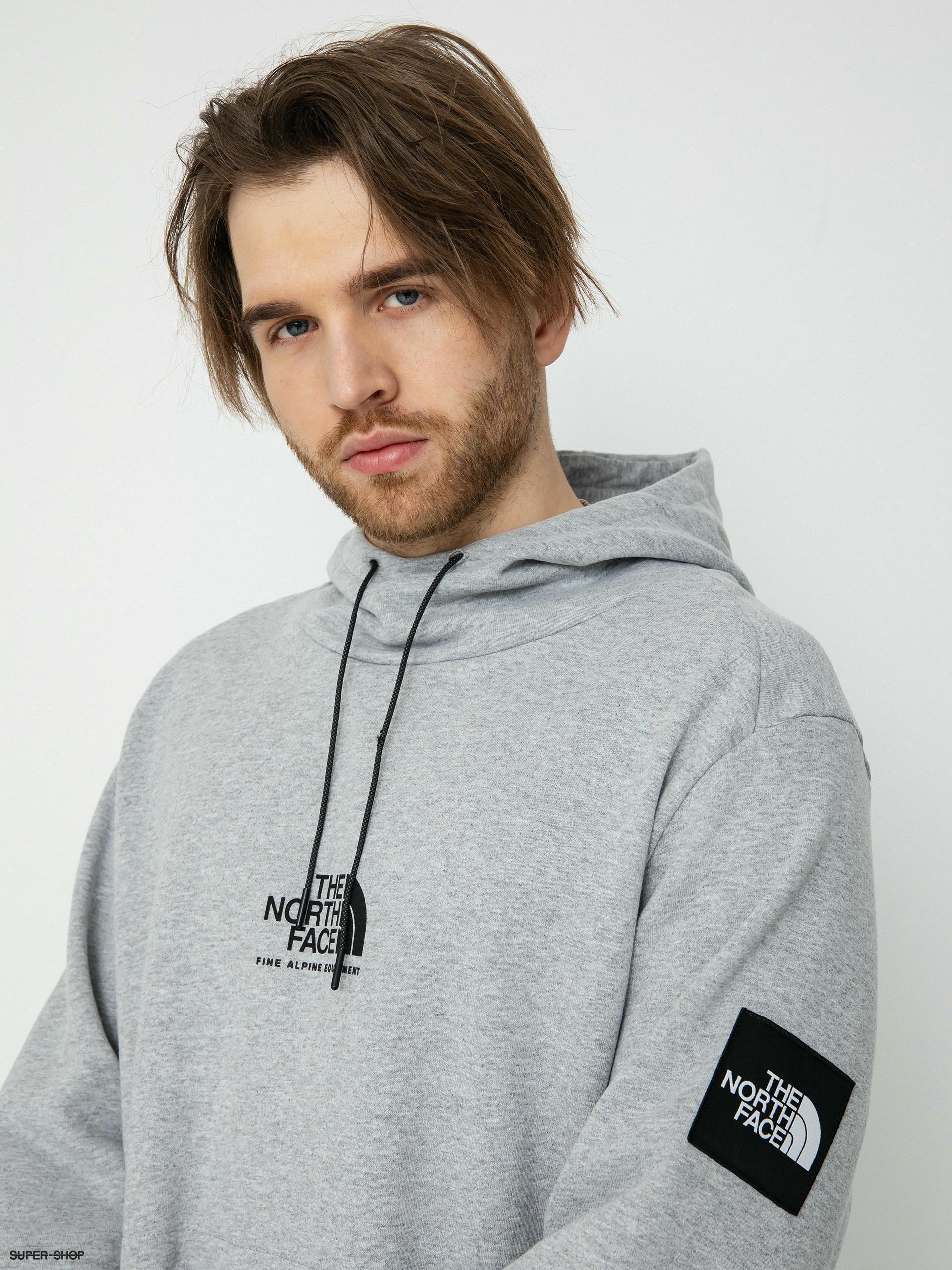 North face light hot sale grey hoodie