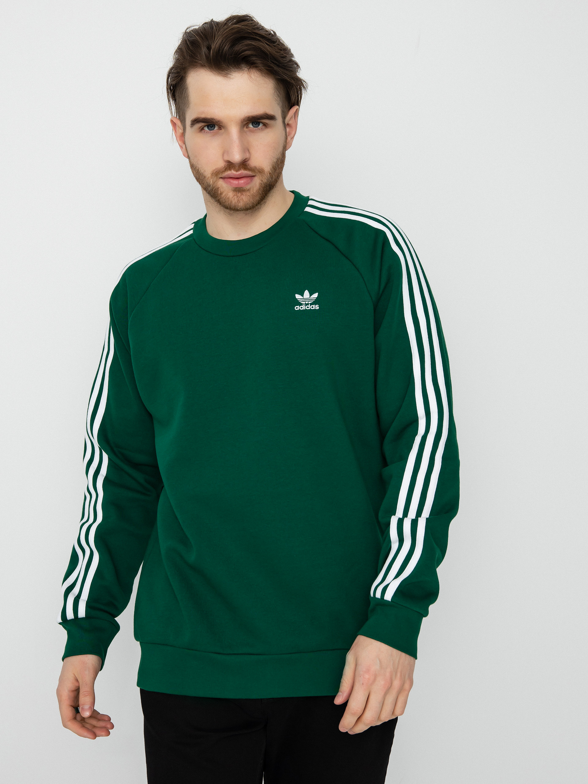 adidas Originals 3 Stripes Sweatshirt (drkgrn)