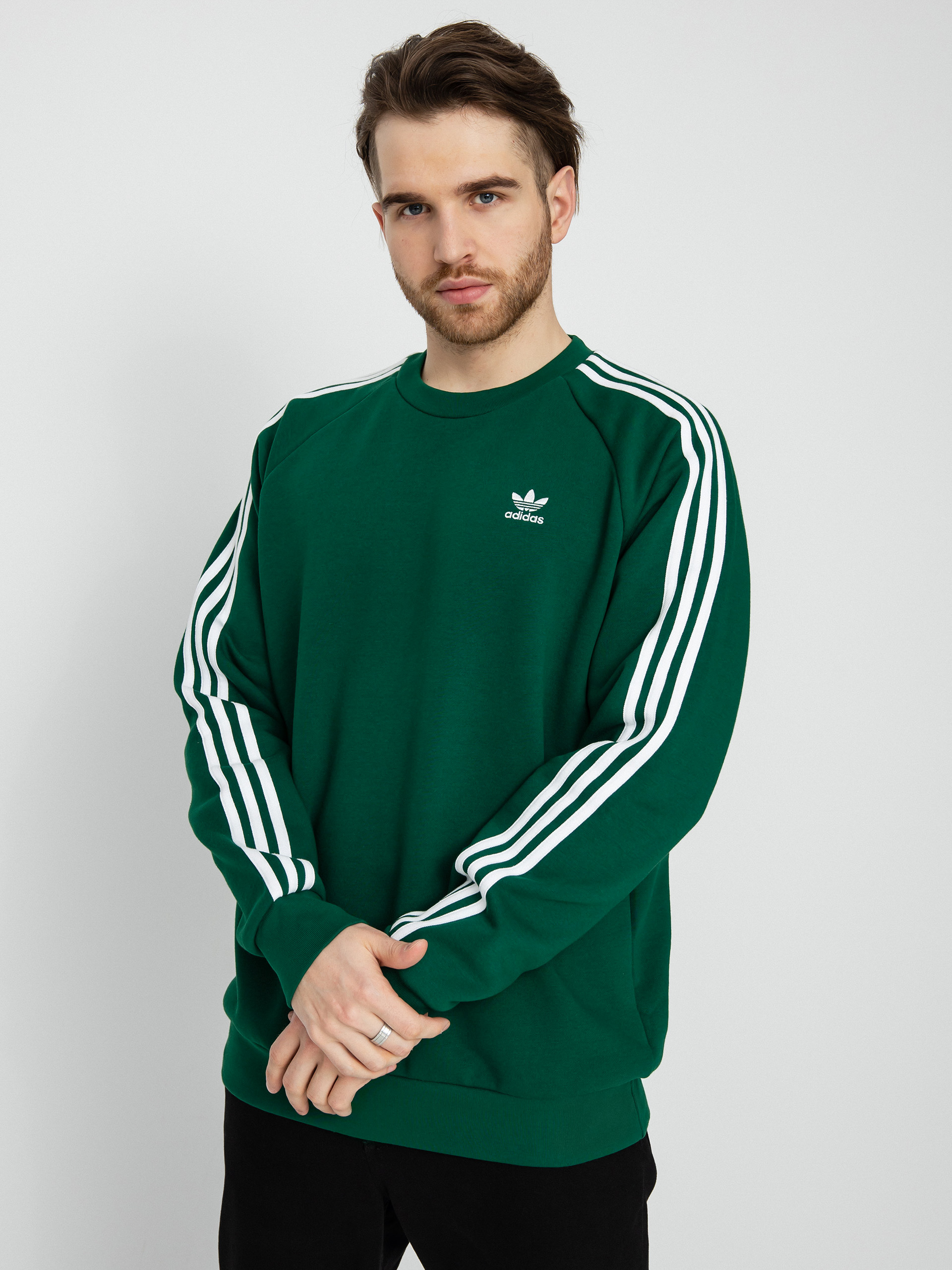 adidas Originals 3 Stripes Sweatshirt (drkgrn)